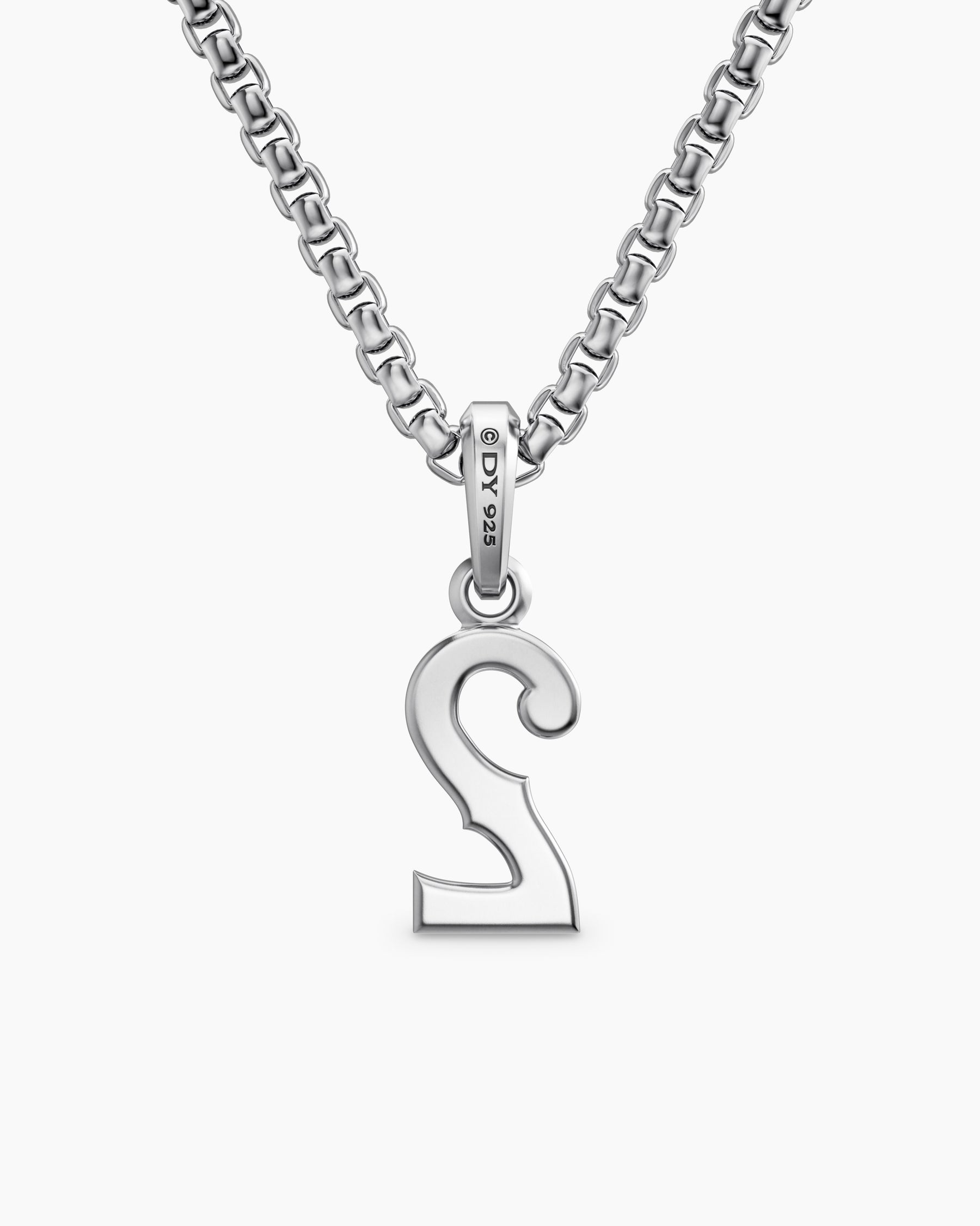 Number Two Amulet in Sterling Silver, 18.6mm - Image 4