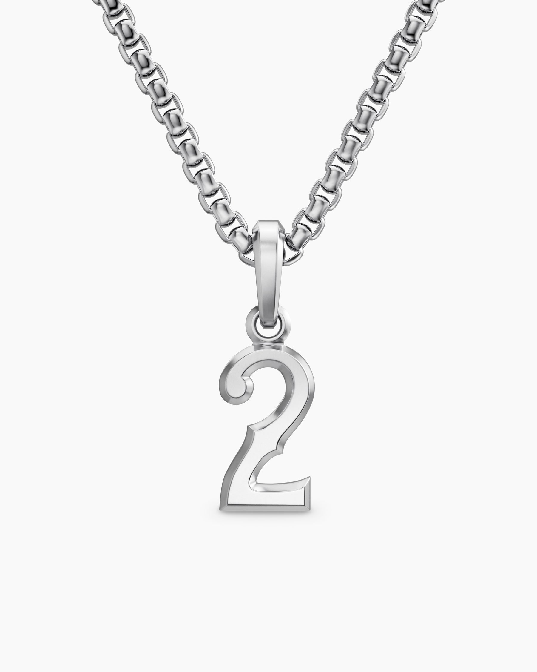 Number Two Amulet in Sterling Silver, 18.6mm