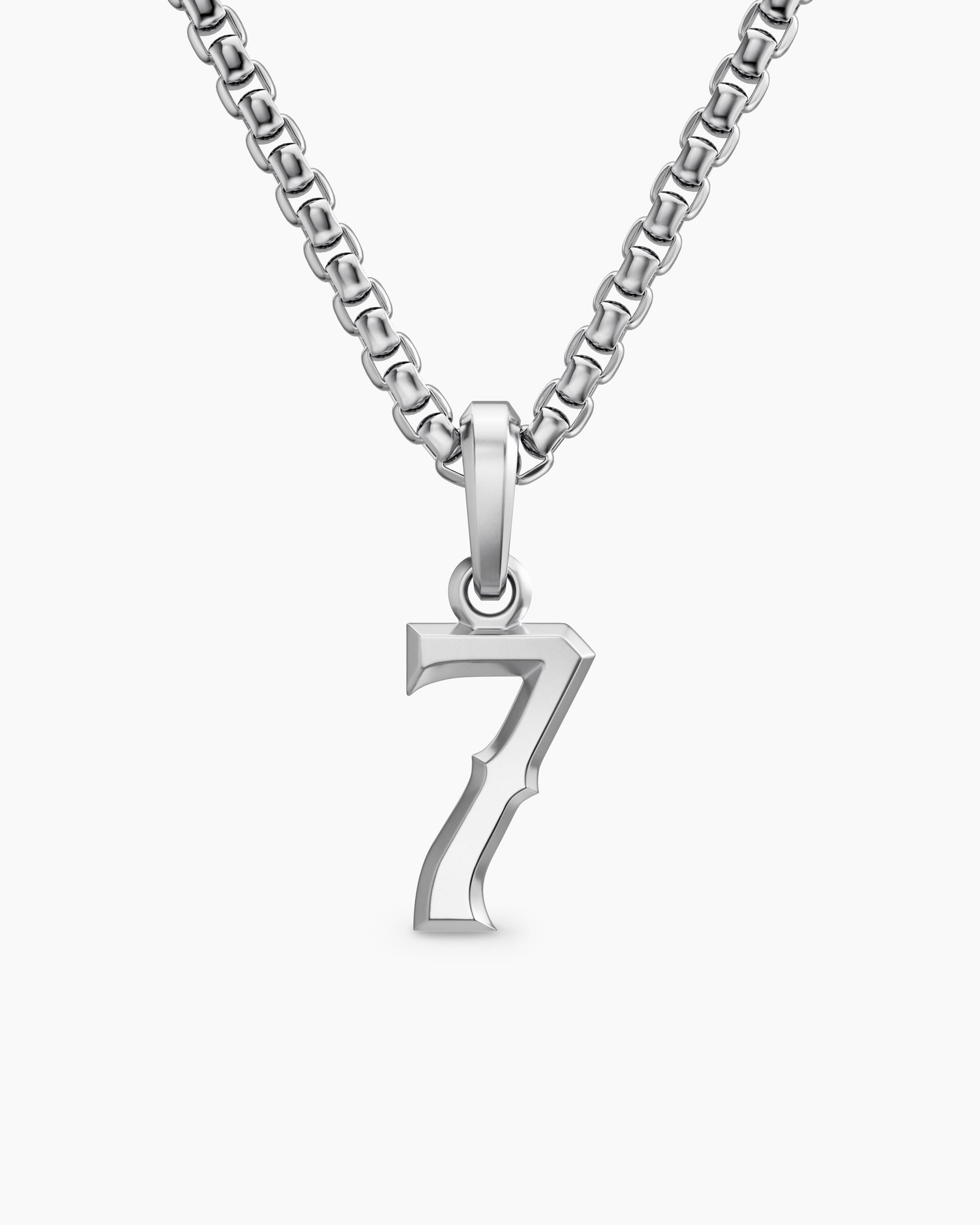 Number Seven Amulet in Sterling Silver, 18.6mm