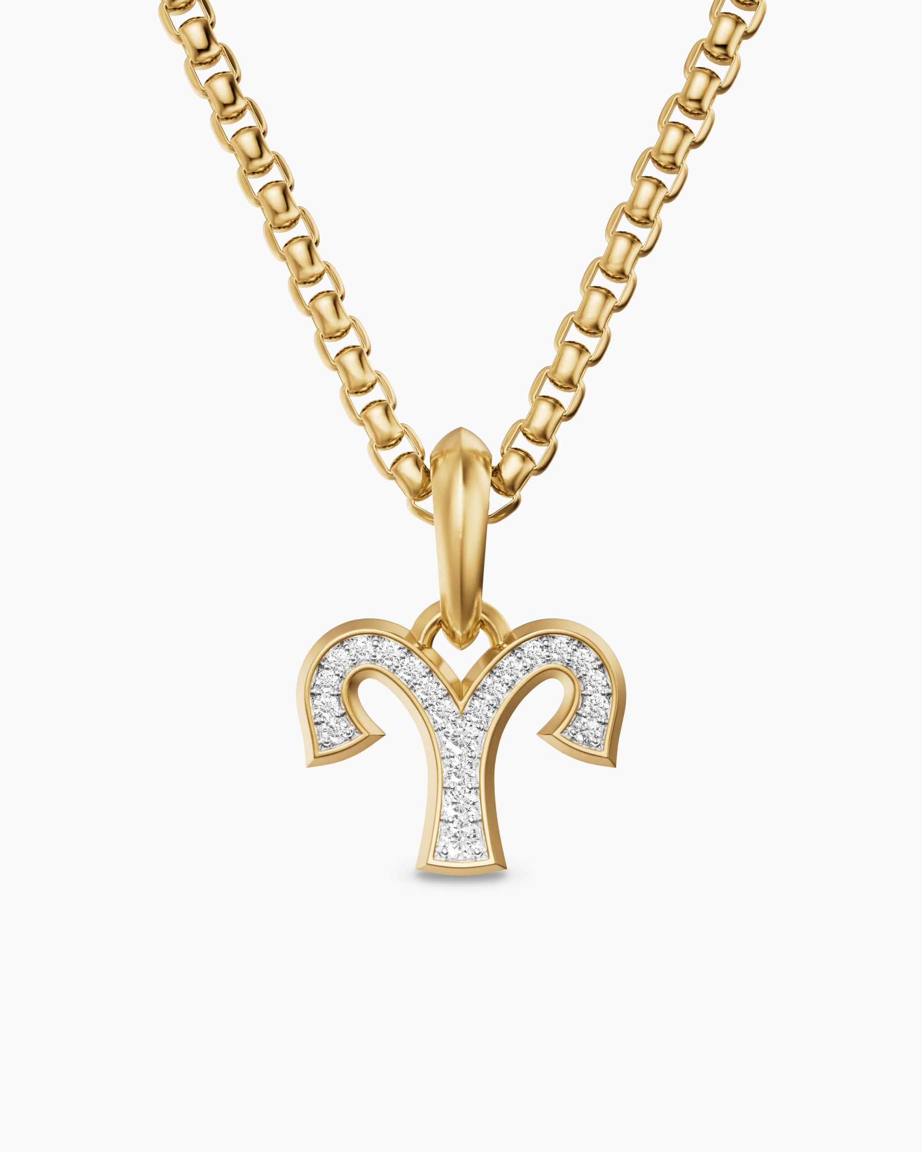 Aries Amulet in 18K Yellow Gold with Diamonds, 13mm
