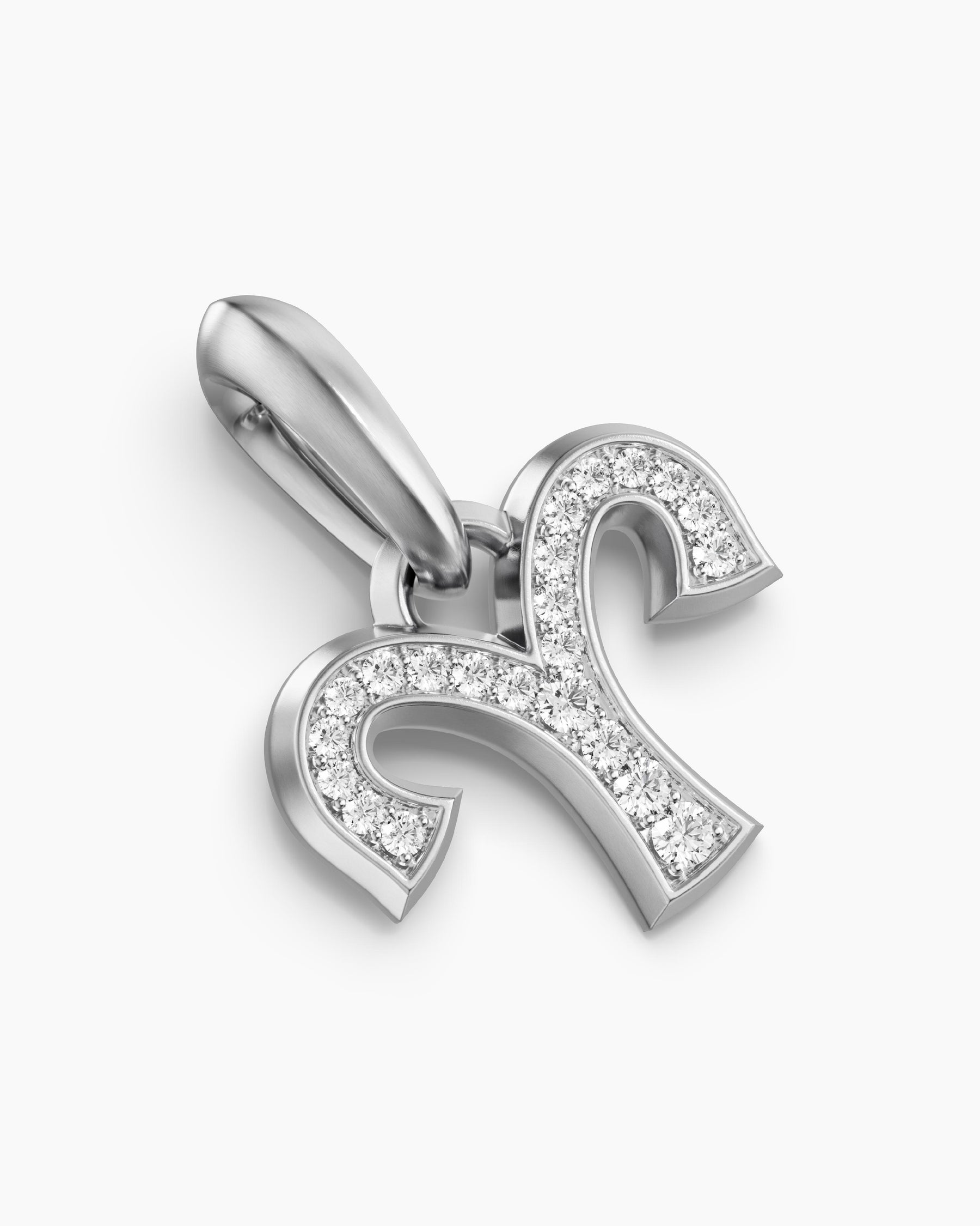 Aries Amulet in Sterling Silver with Diamonds, 13mm - Image 3