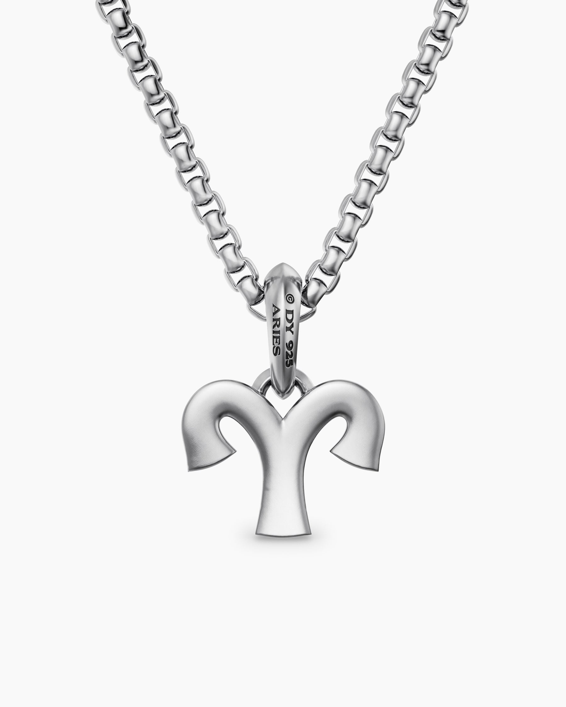 Aries Amulet in Sterling Silver with Diamonds, 13mm - Image 4