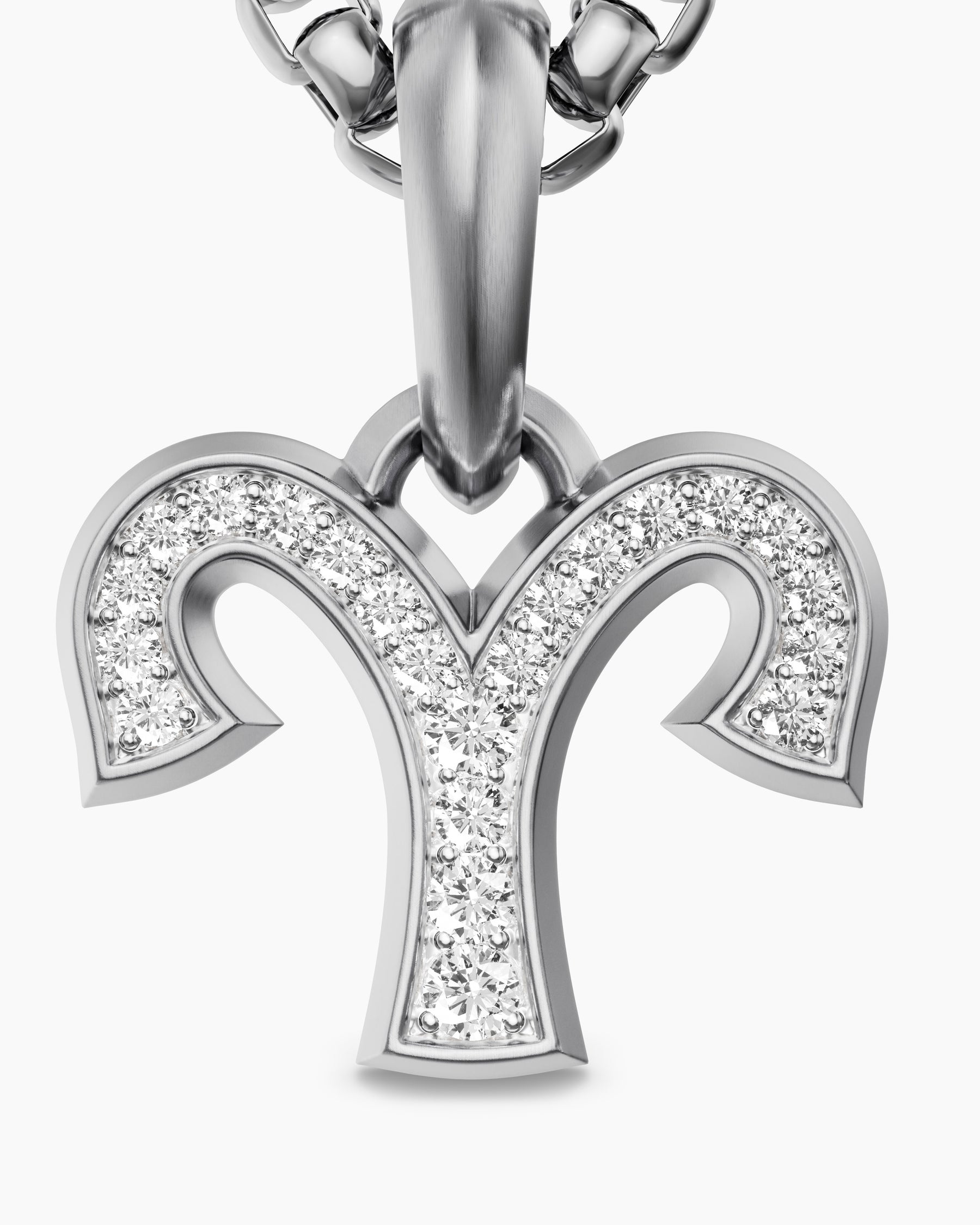 Aries Amulet in Sterling Silver with Diamonds, 13mm - Image 5