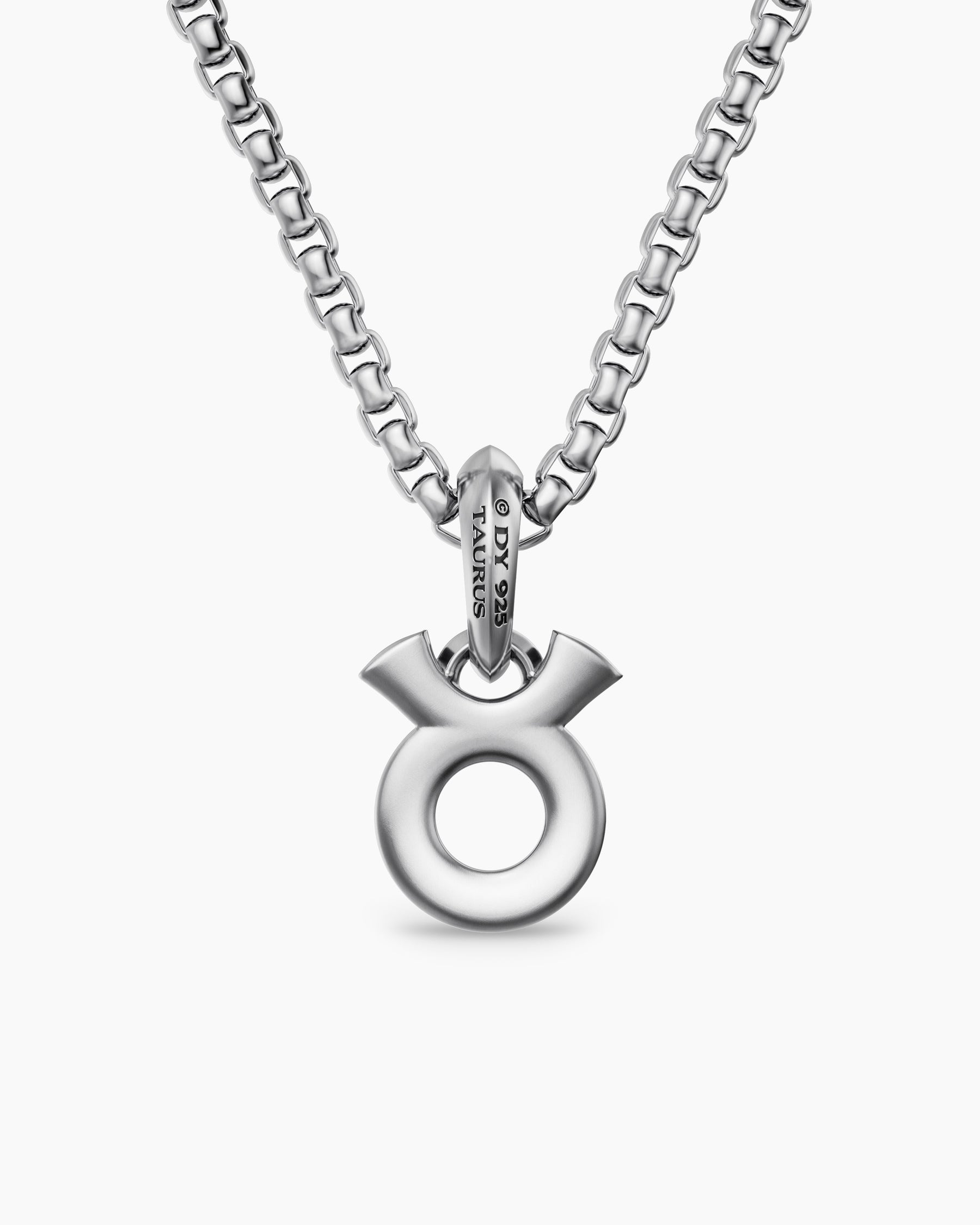 Taurus Amulet in Sterling Silver with Diamonds, 14.5mm - Image 4