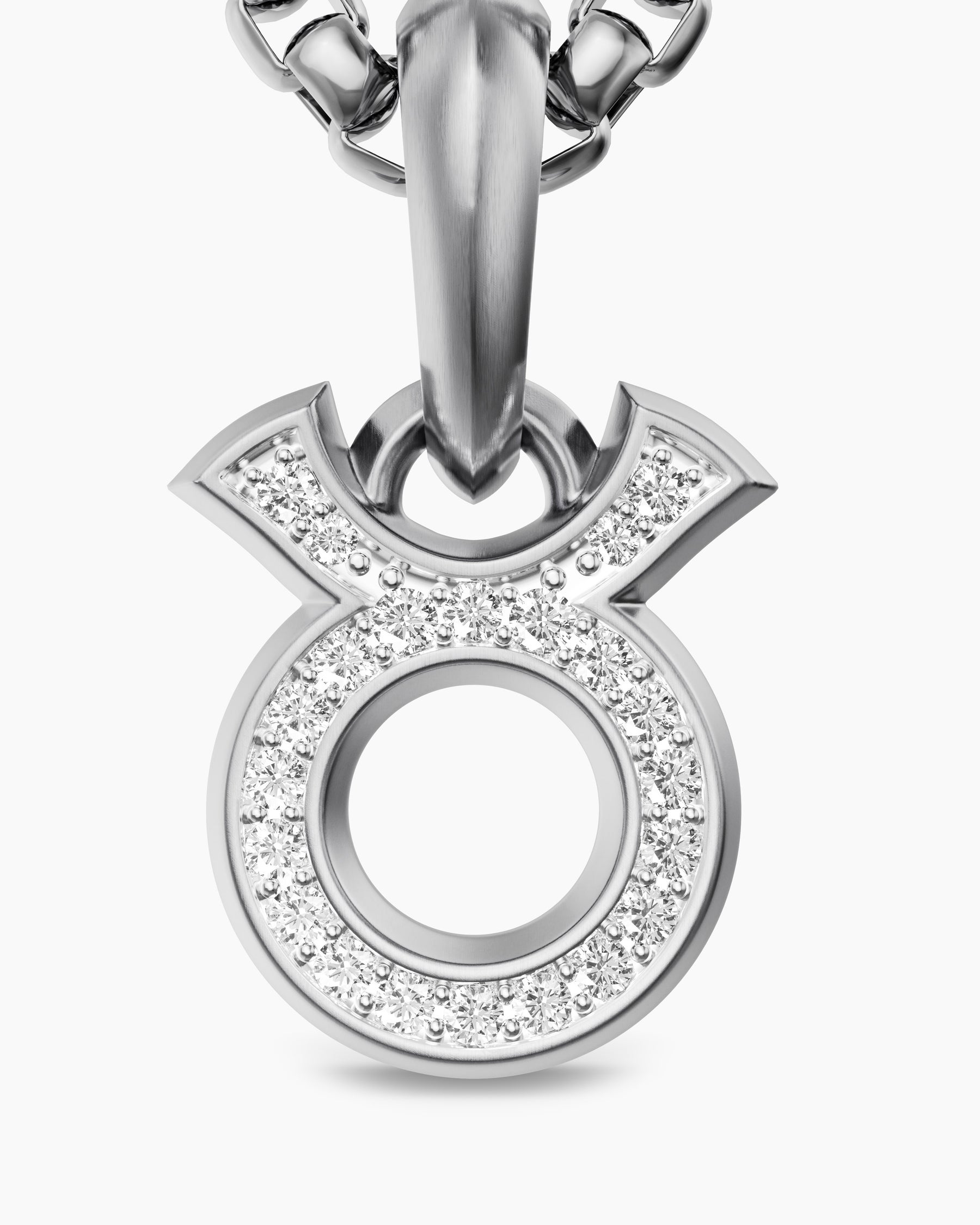 Taurus Amulet in Sterling Silver with Diamonds, 14.5mm - Image 5