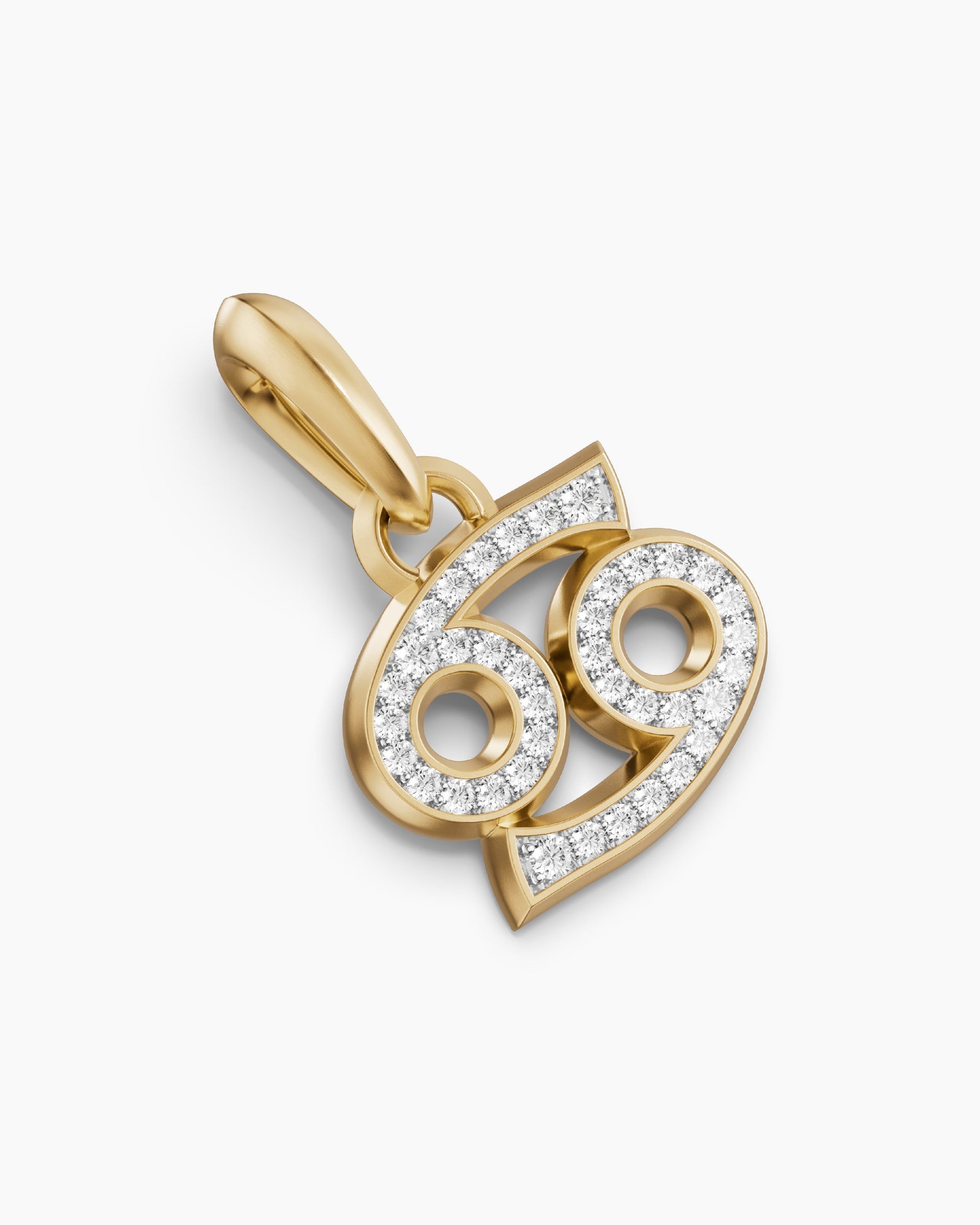 Cancer Amulet in 18K Yellow Gold with Diamonds, 17mm - Image 3