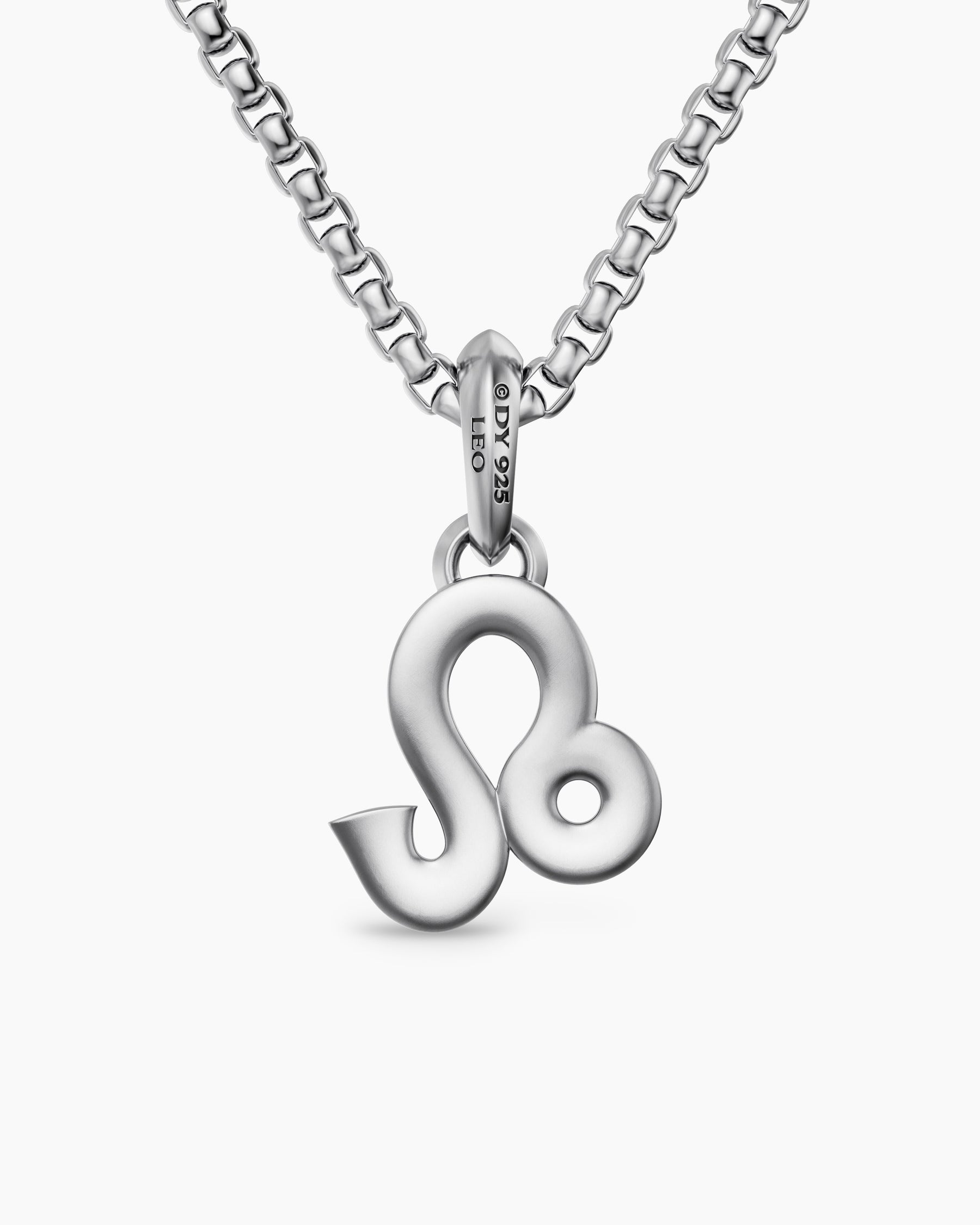 Leo Amulet in Sterling Silver with Diamonds, 20mm - Image 4