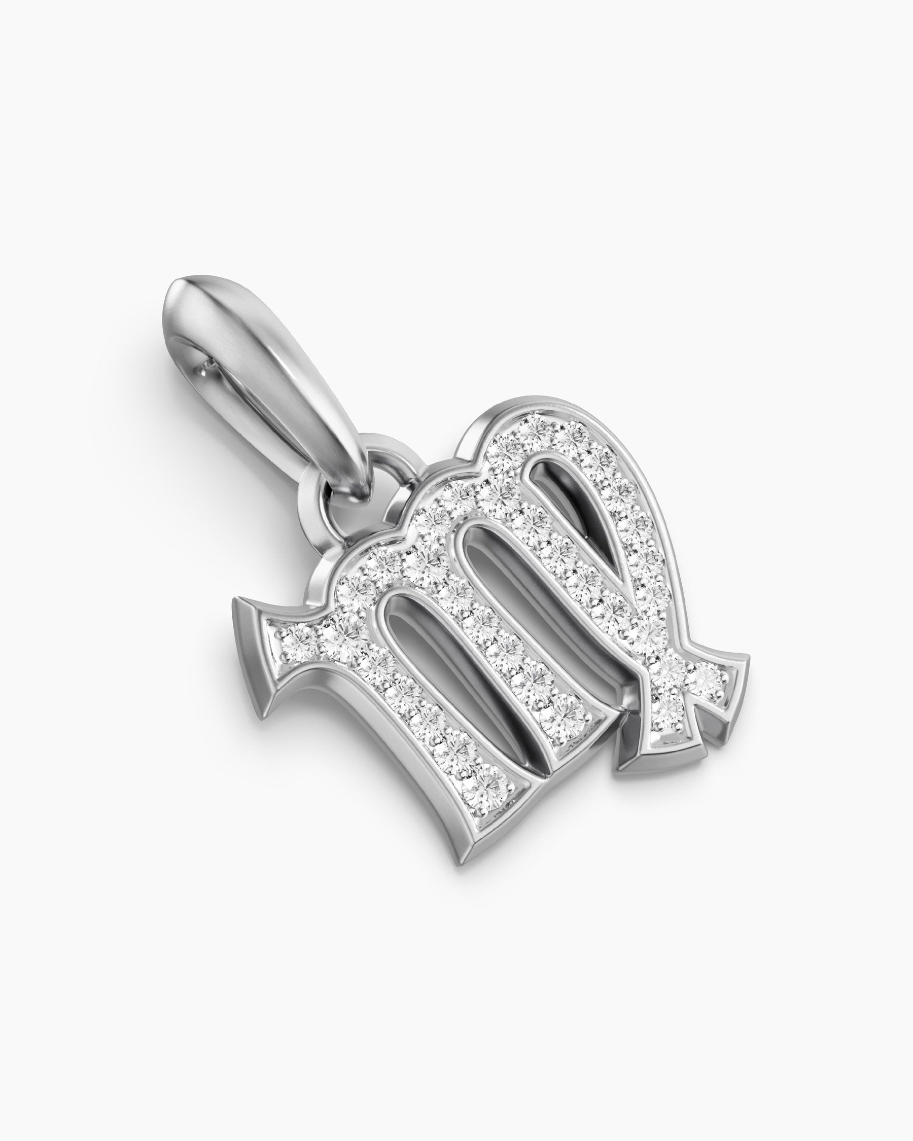 Virgo Amulet in Sterling Silver with Diamonds, 16mm - Image 3