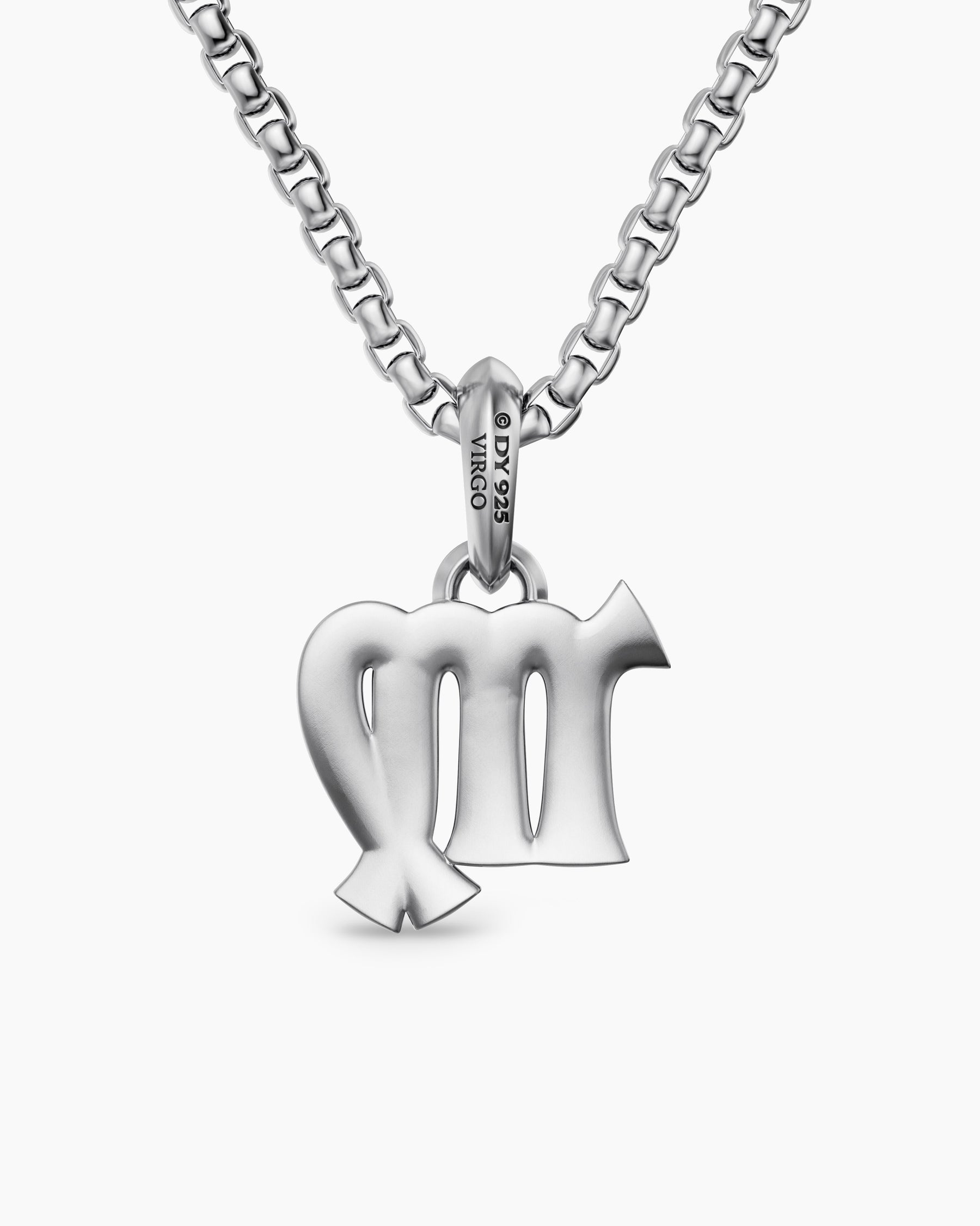 Virgo Amulet in Sterling Silver with Diamonds, 16mm - Image 4