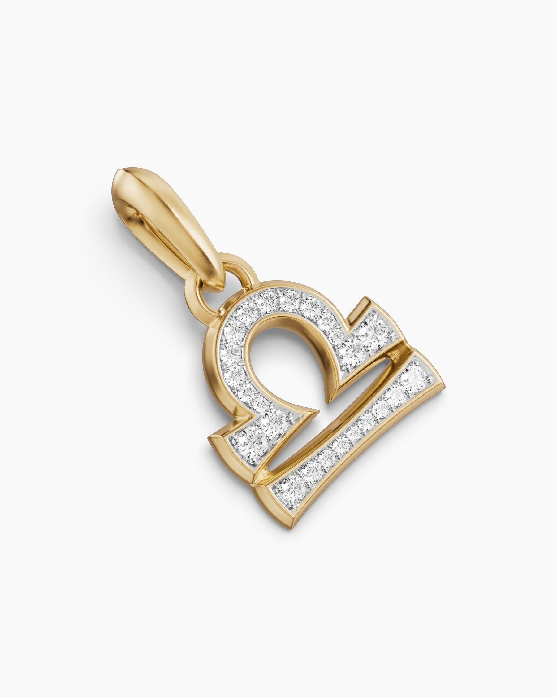 Libra Amulet in 18K Yellow Gold with Diamonds, 18.4mm - Image 3