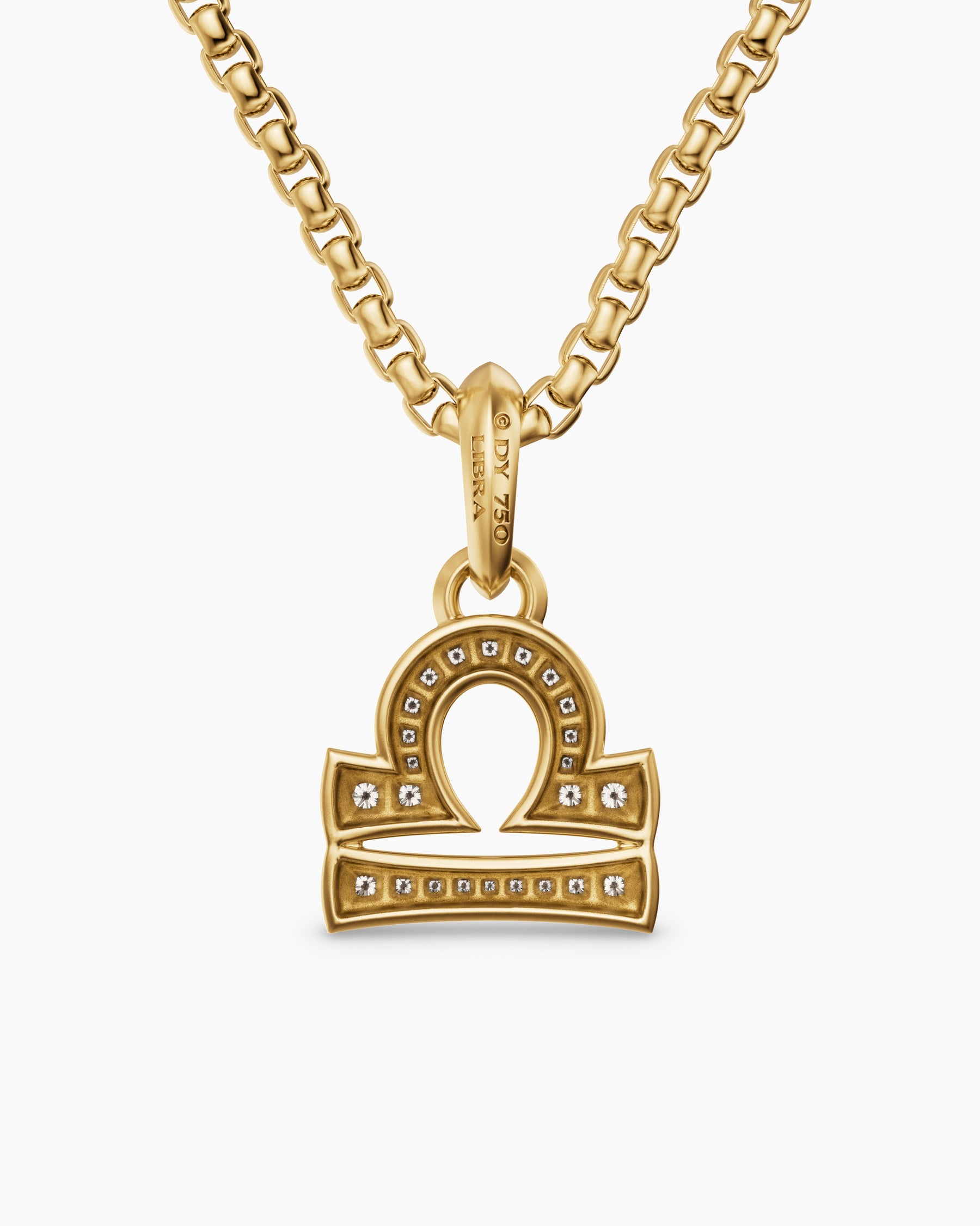 Libra Amulet in 18K Yellow Gold with Diamonds, 18.4mm - Image 4