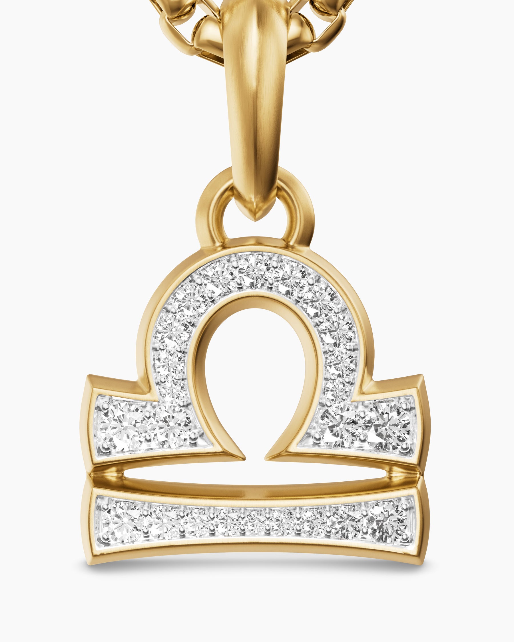 Libra Amulet in 18K Yellow Gold with Diamonds, 18.4mm - Image 5
