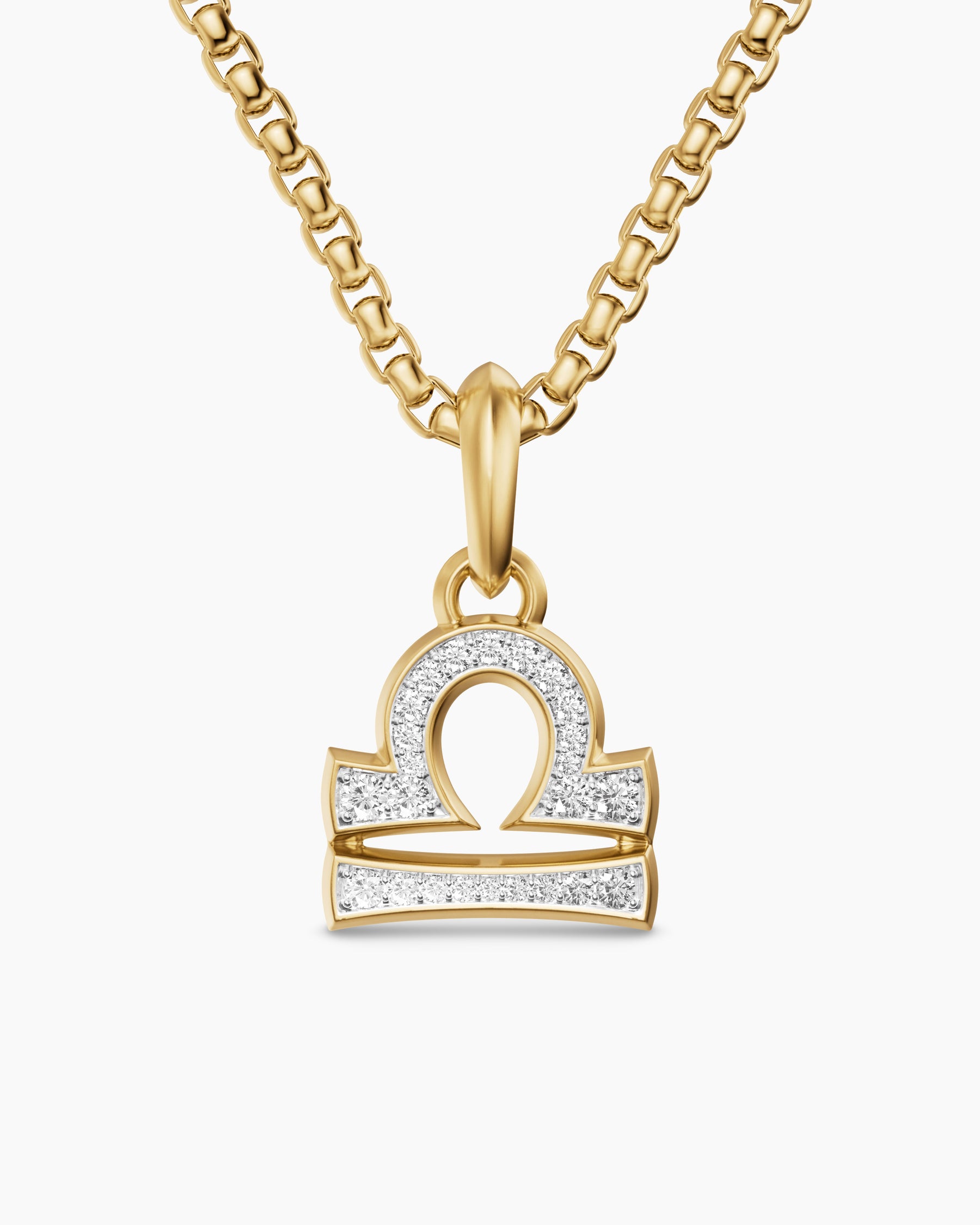 Libra Amulet in 18K Yellow Gold with Diamonds, 18.4mm