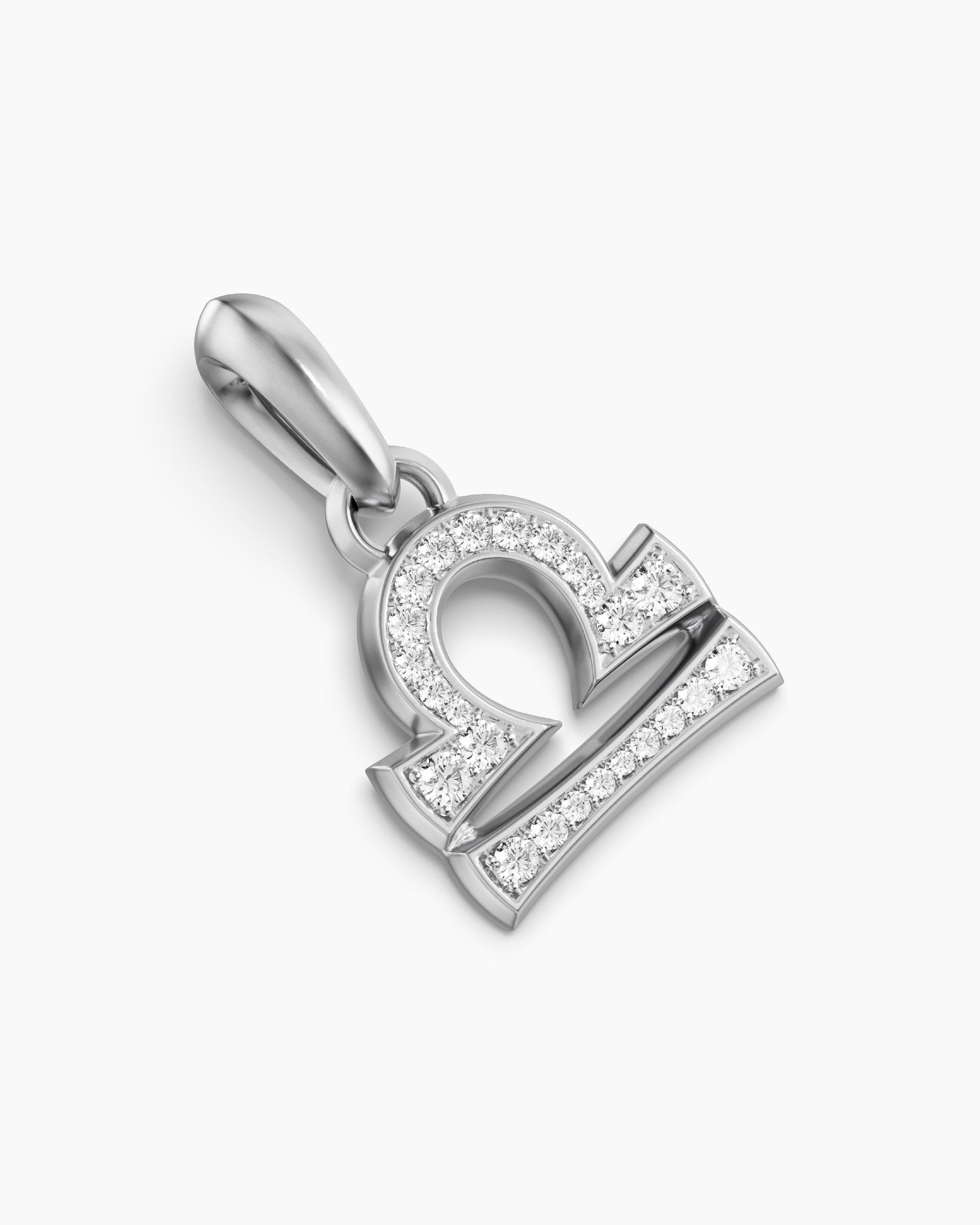 Libra Amulet in Sterling Silver with Diamonds, 18.4mm - Image 3