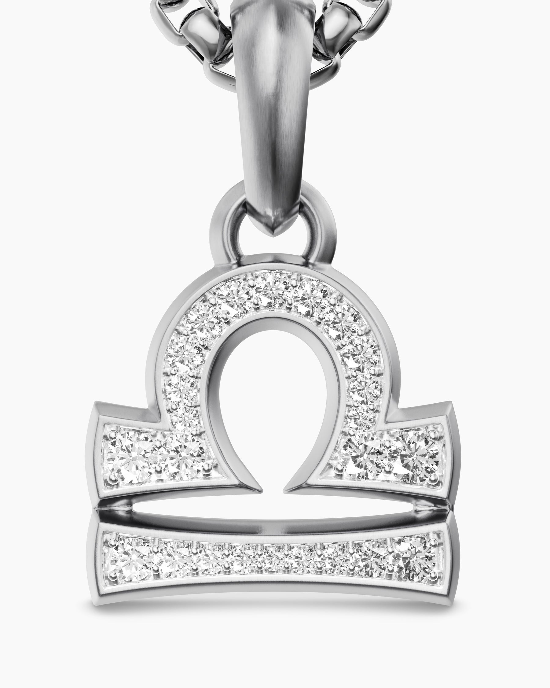 Libra Amulet in Sterling Silver with Diamonds, 18.4mm - Image 5