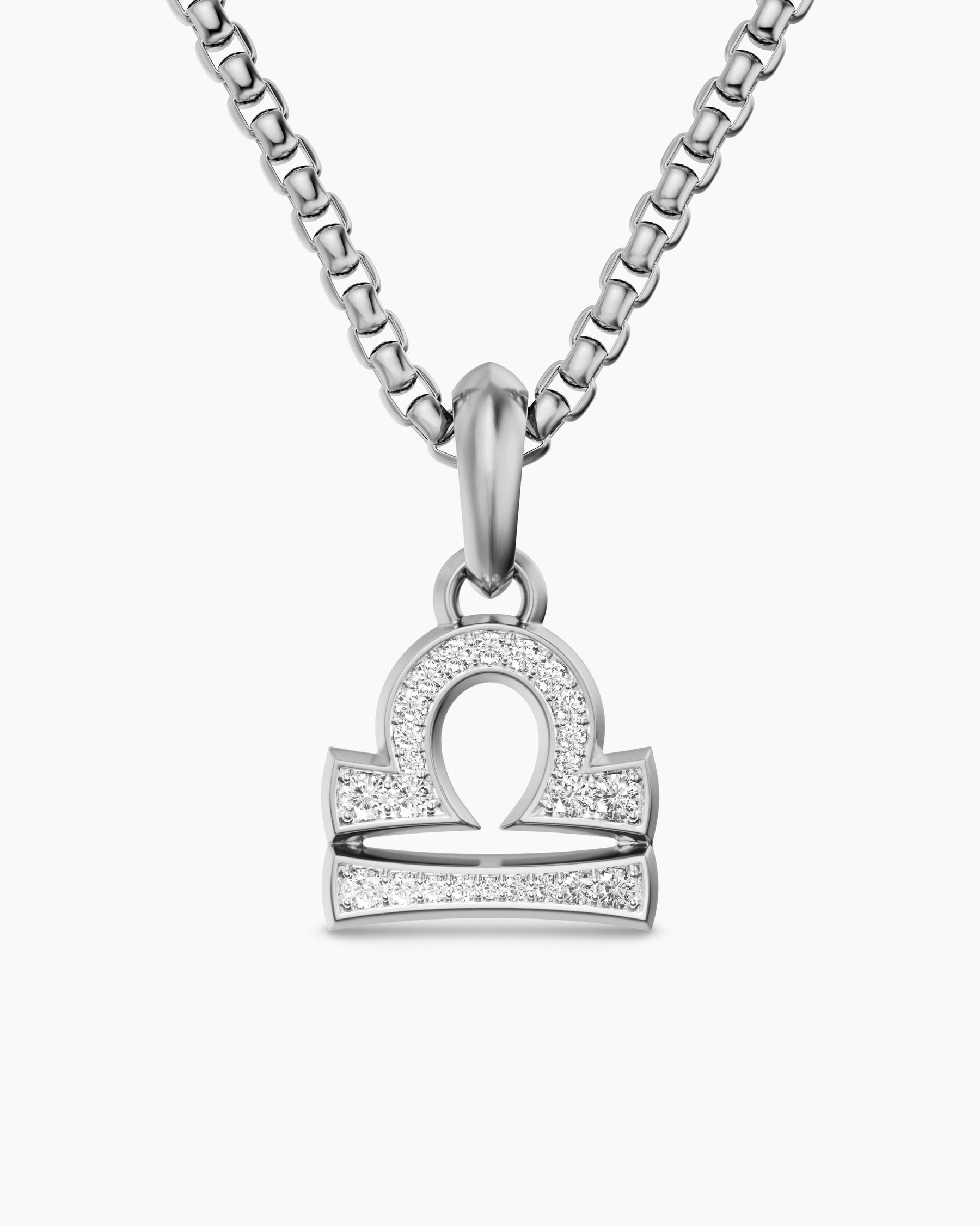 Libra Amulet in Sterling Silver with Diamonds, 18.4mm