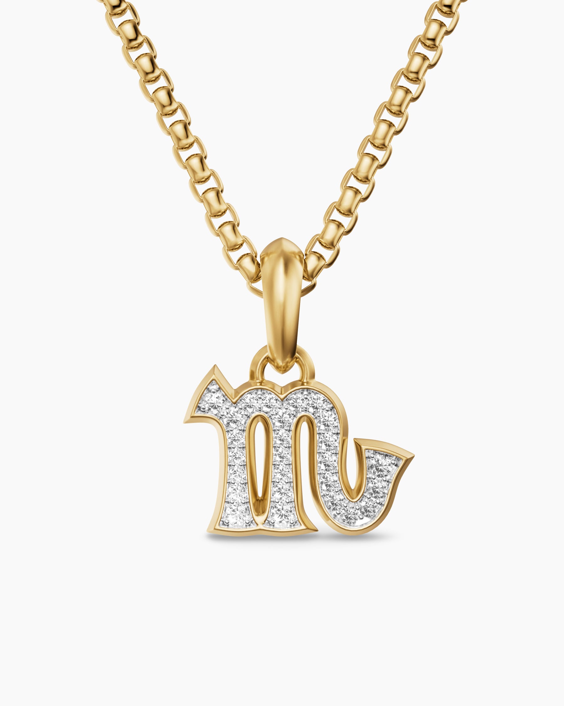 Scorpio Amulet in 18K Yellow Gold with Diamonds, 16mm