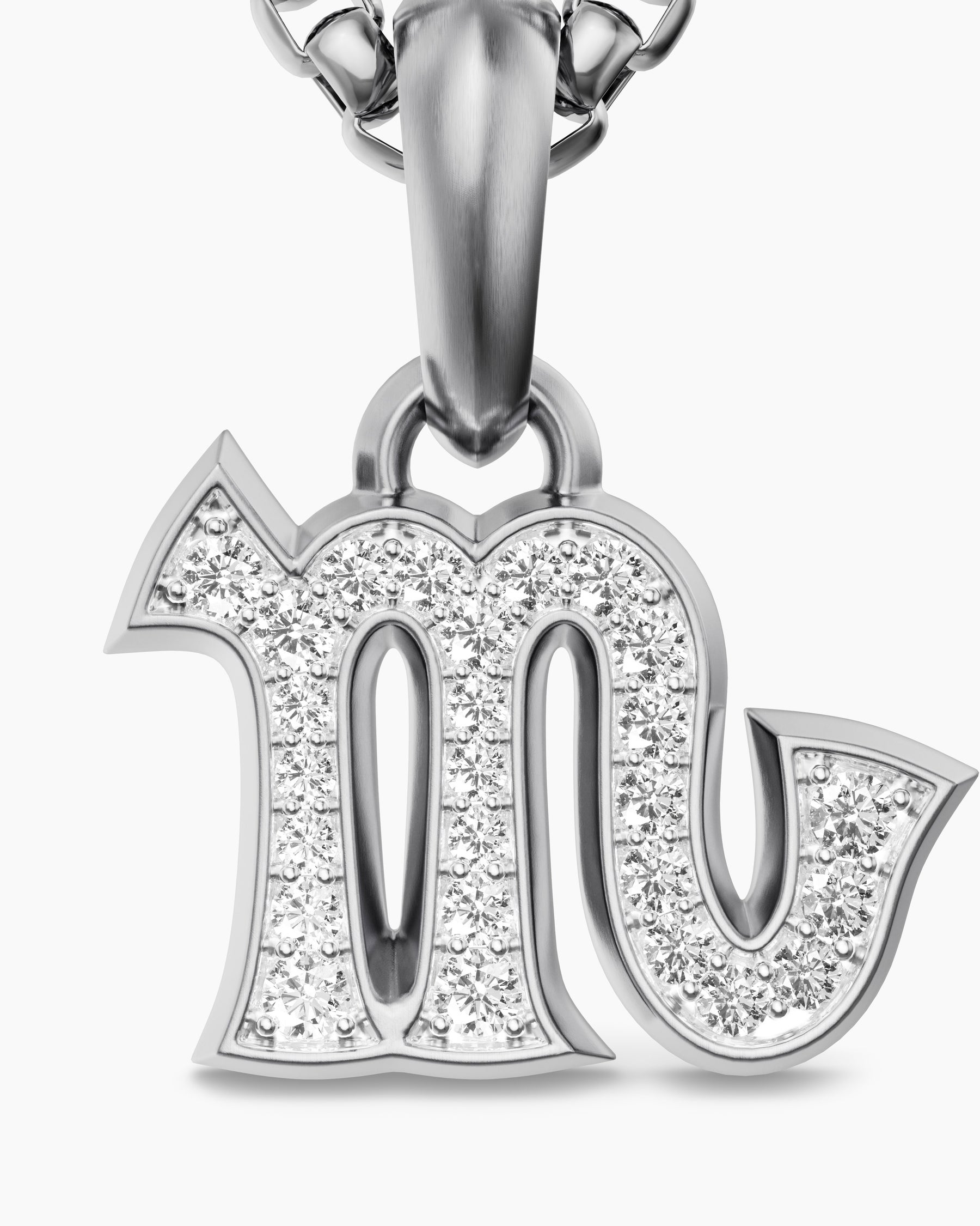 Scorpio Amulet in Sterling Silver with Diamonds, 16mm - Image 5