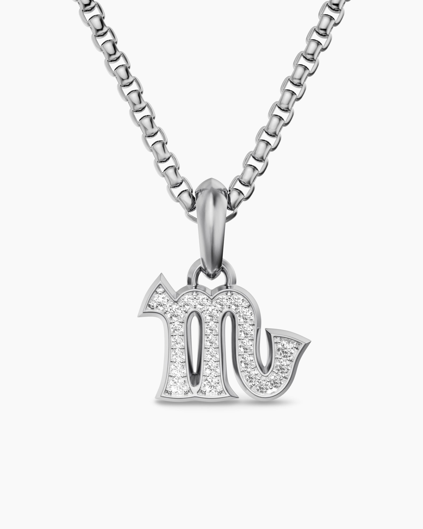 Scorpio Amulet in Sterling Silver with Diamonds, 16mm