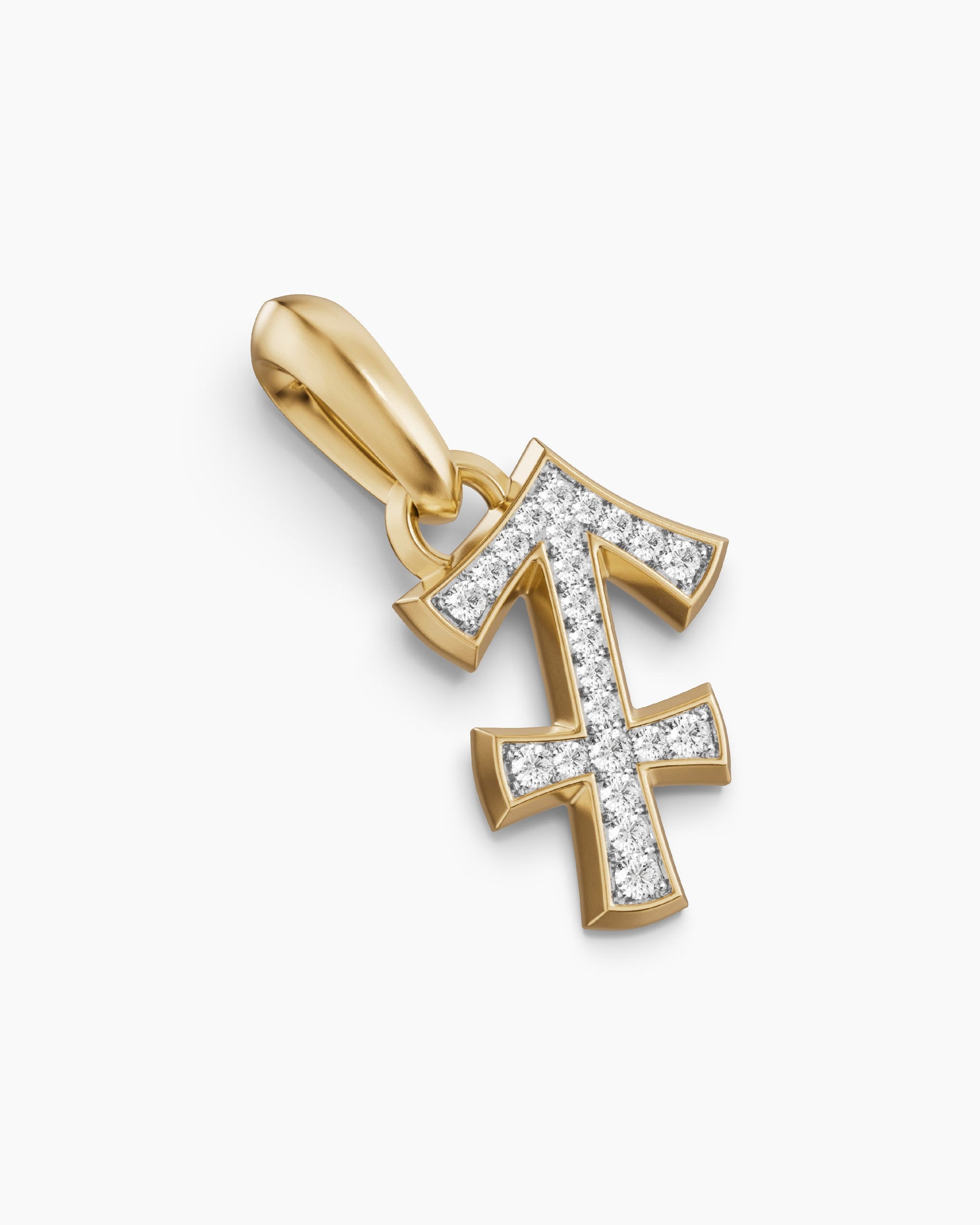 Sagittarius Amulet in 18K Yellow Gold with Diamonds, 19.7mm - Image 3