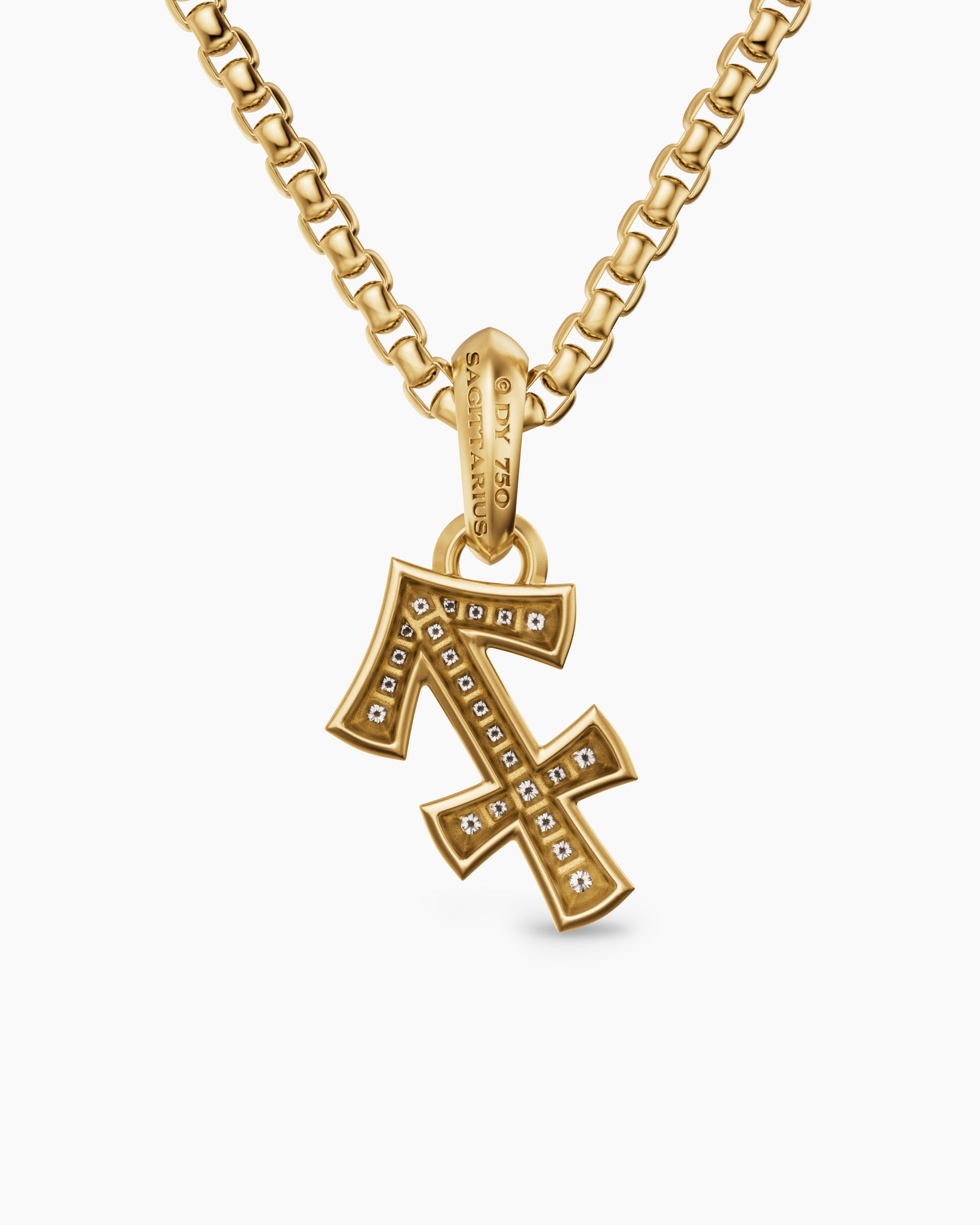 Sagittarius Amulet in 18K Yellow Gold with Diamonds, 19.7mm - Image 4