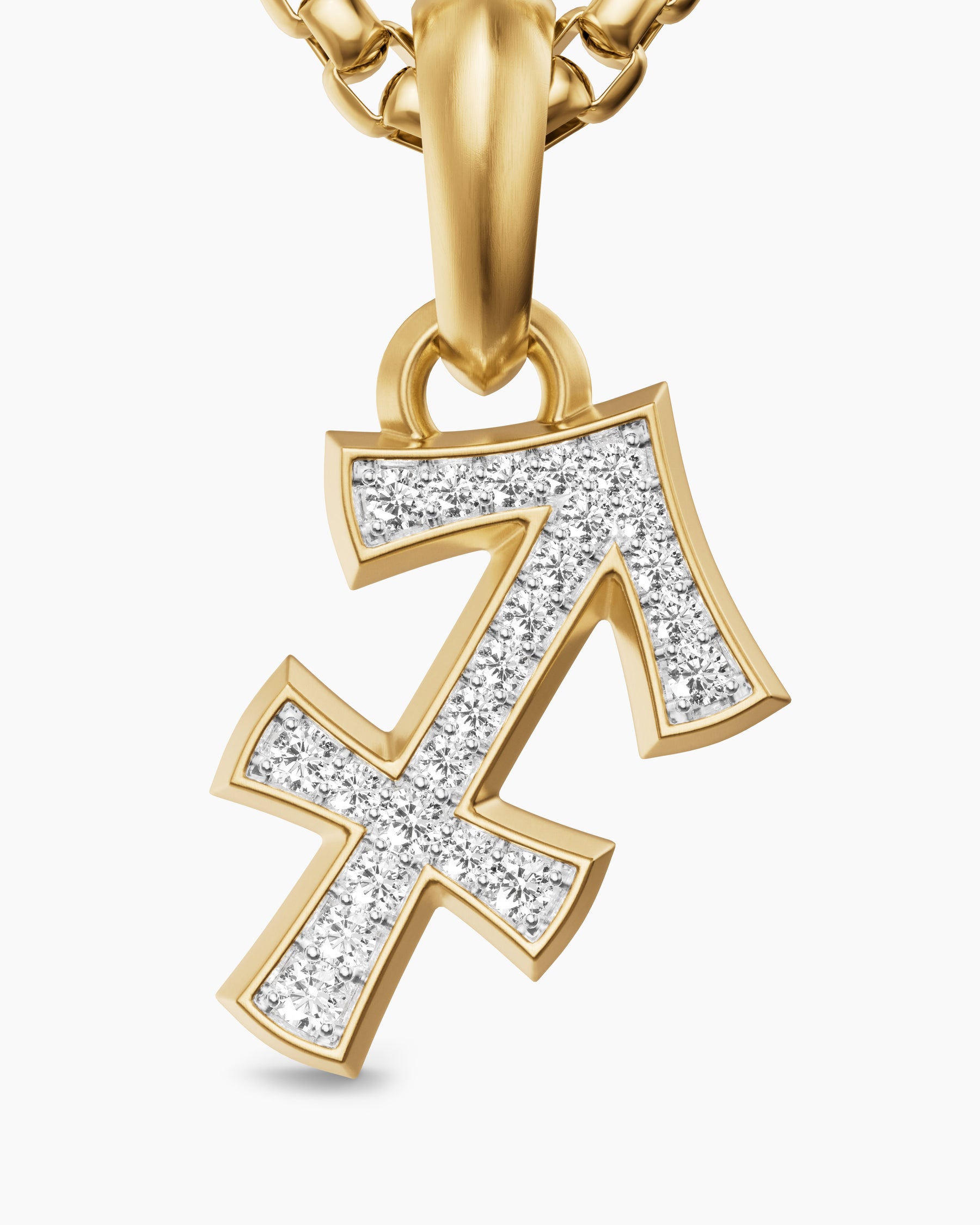 Sagittarius Amulet in 18K Yellow Gold with Diamonds, 19.7mm - Image 5