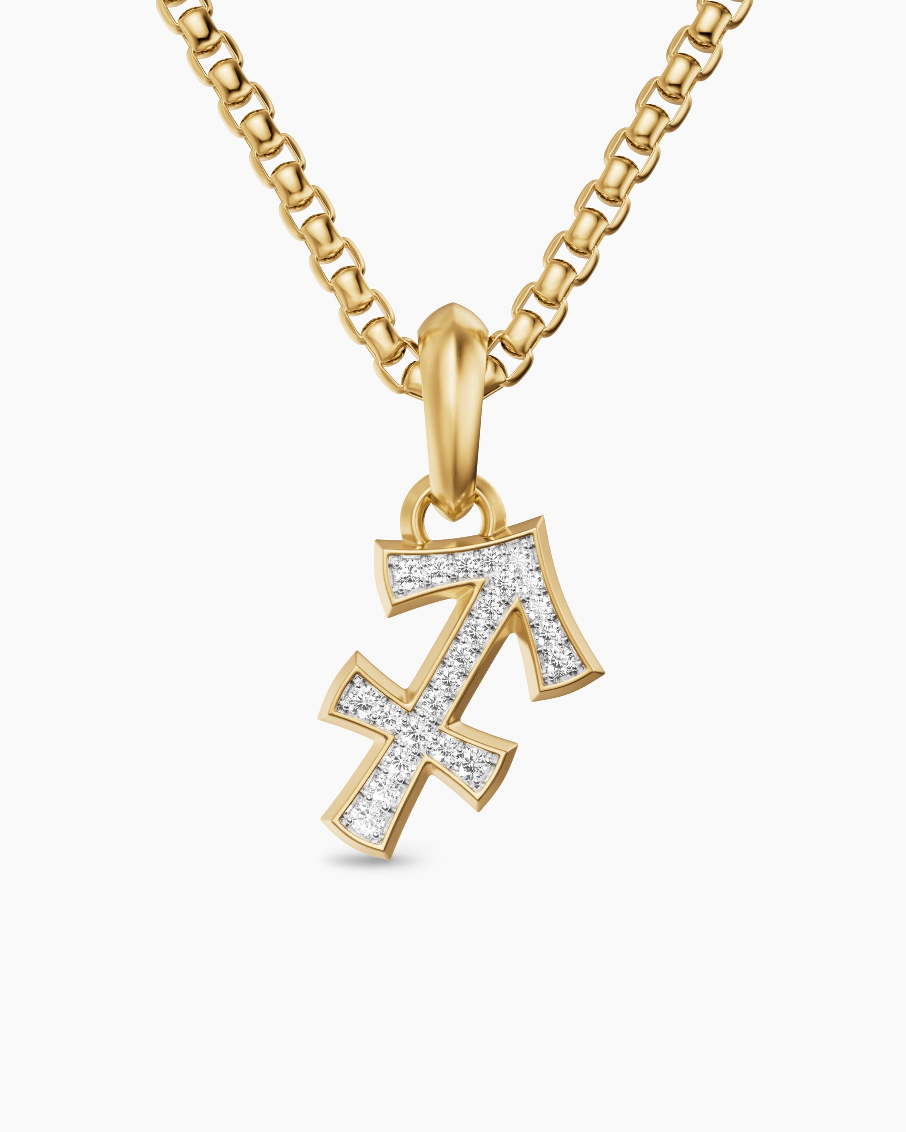 Sagittarius Amulet in 18K Yellow Gold with Diamonds, 19.7mm