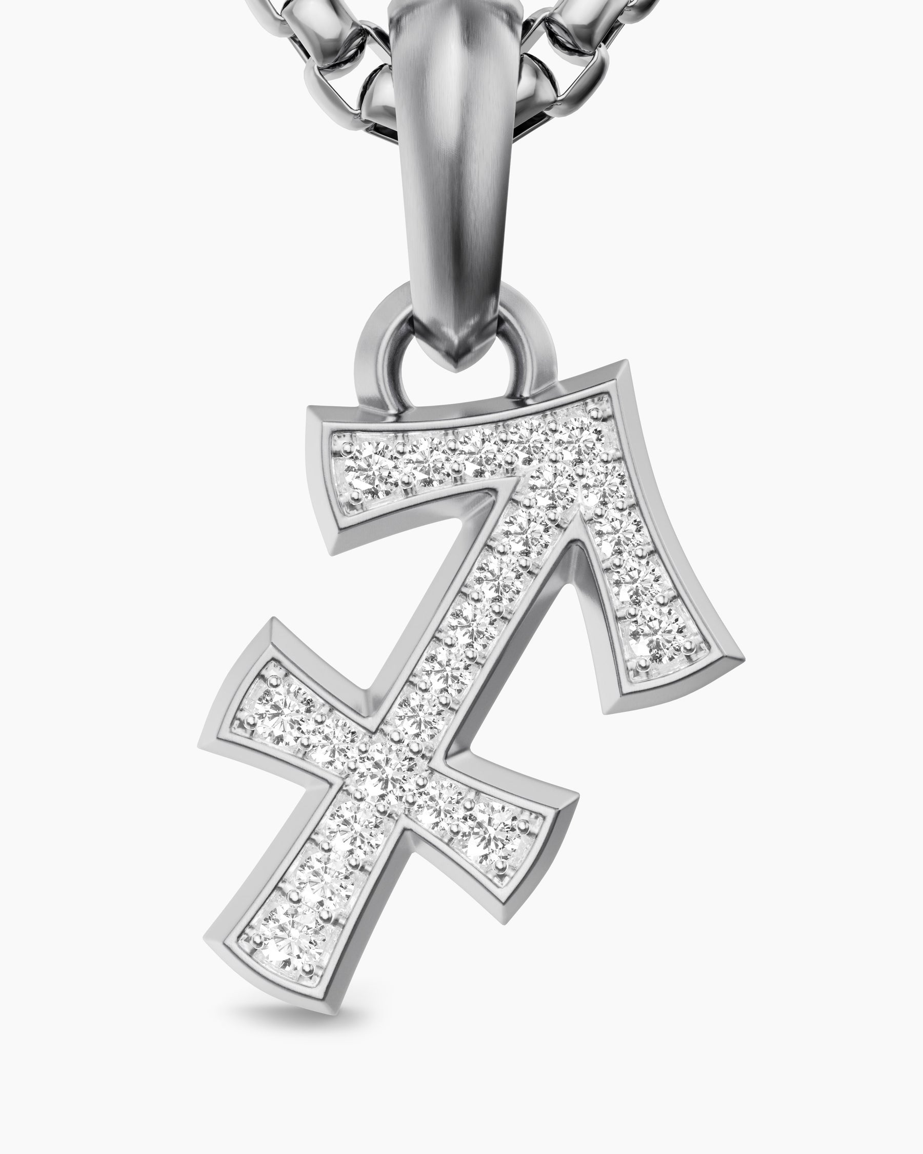 Sagittarius Amulet in Sterling Silver with Diamonds, 19.7mm - Image 5
