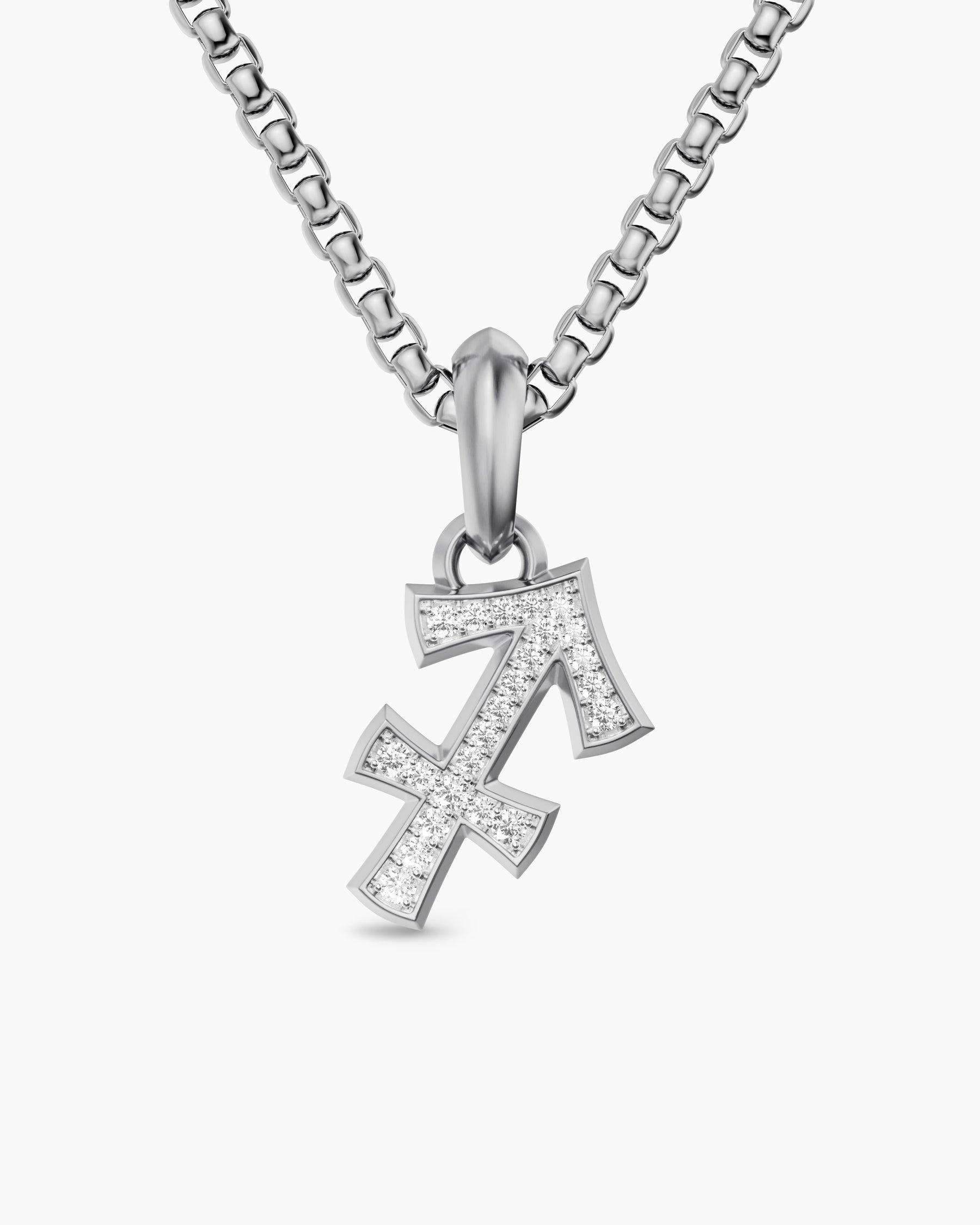Sagittarius Amulet in Sterling Silver with Diamonds, 19.7mm