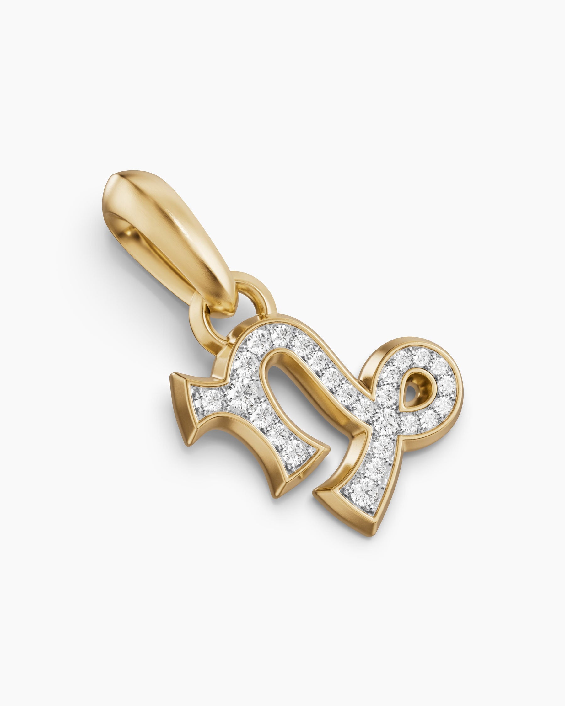 Capricorn Amulet in 18K Yellow Gold with Diamonds, 18.5mm - Image 3