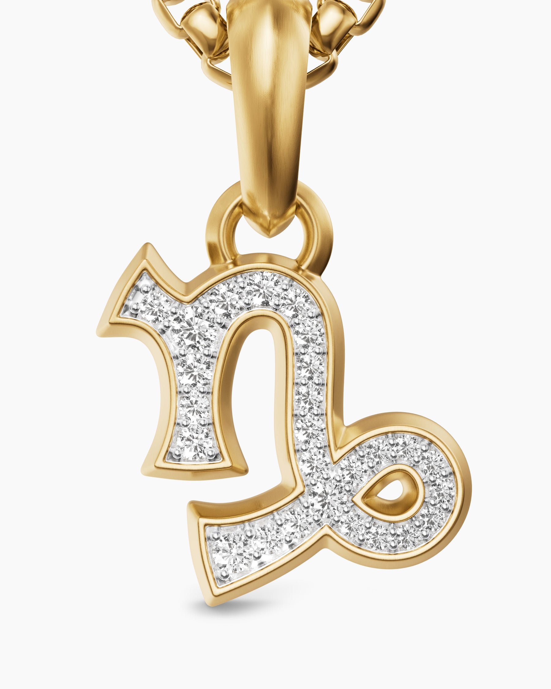 Capricorn Amulet in 18K Yellow Gold with Diamonds, 18.5mm - Image 5