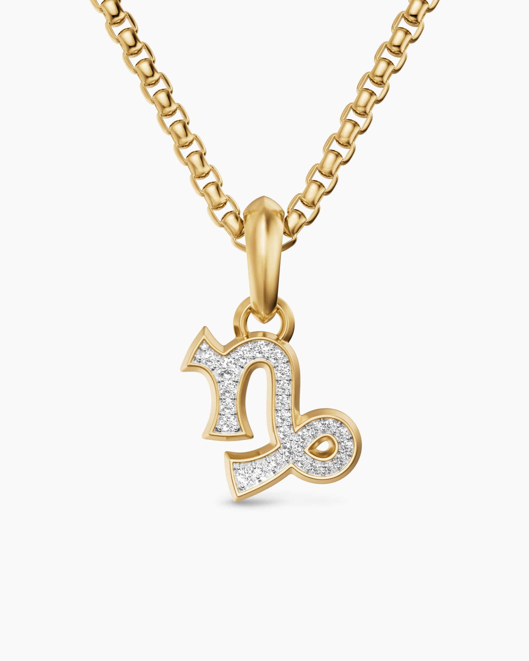 Capricorn Amulet in 18K Yellow Gold with Diamonds, 18.5mm