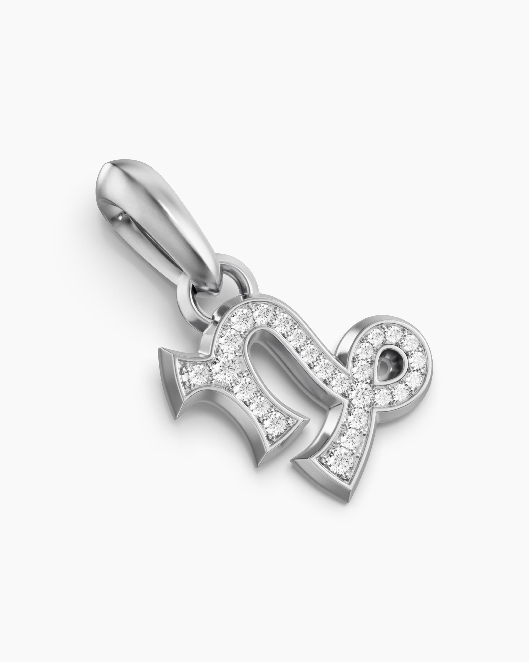 Capricorn Amulet in Sterling Silver with Diamonds, 18.5mm - Image 3