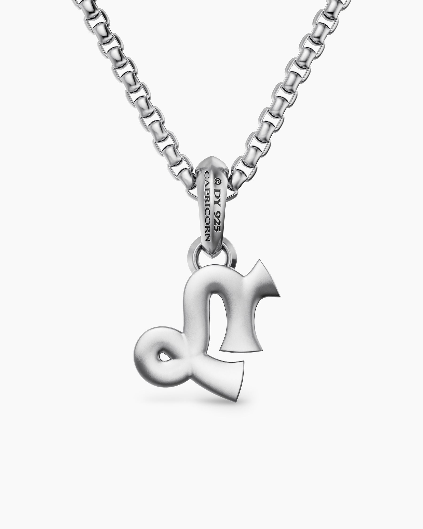 Capricorn Amulet in Sterling Silver with Diamonds, 18.5mm - Image 4