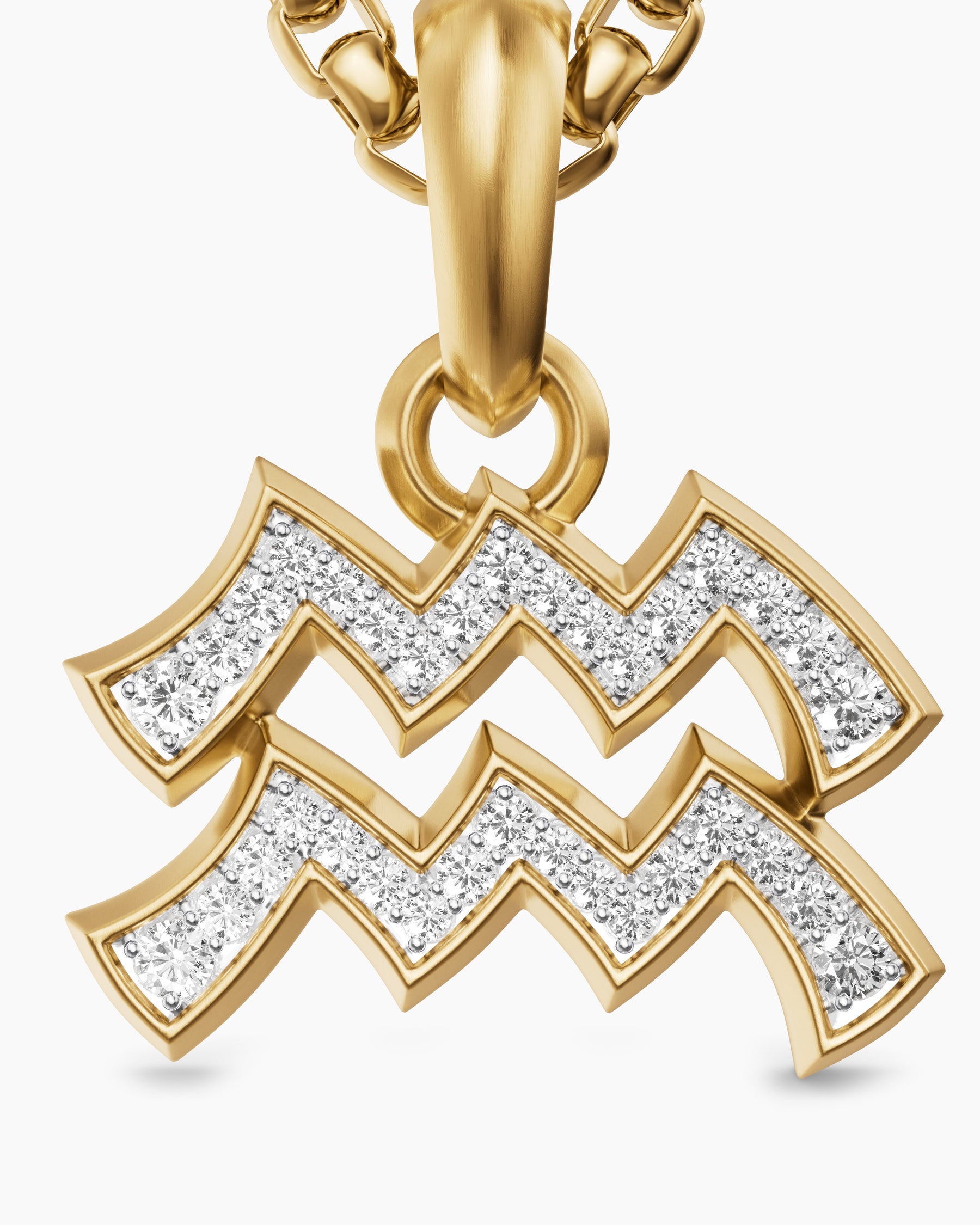 Aquarius Amulet in 18K Yellow Gold with Diamonds, 17.2mm - Image 5