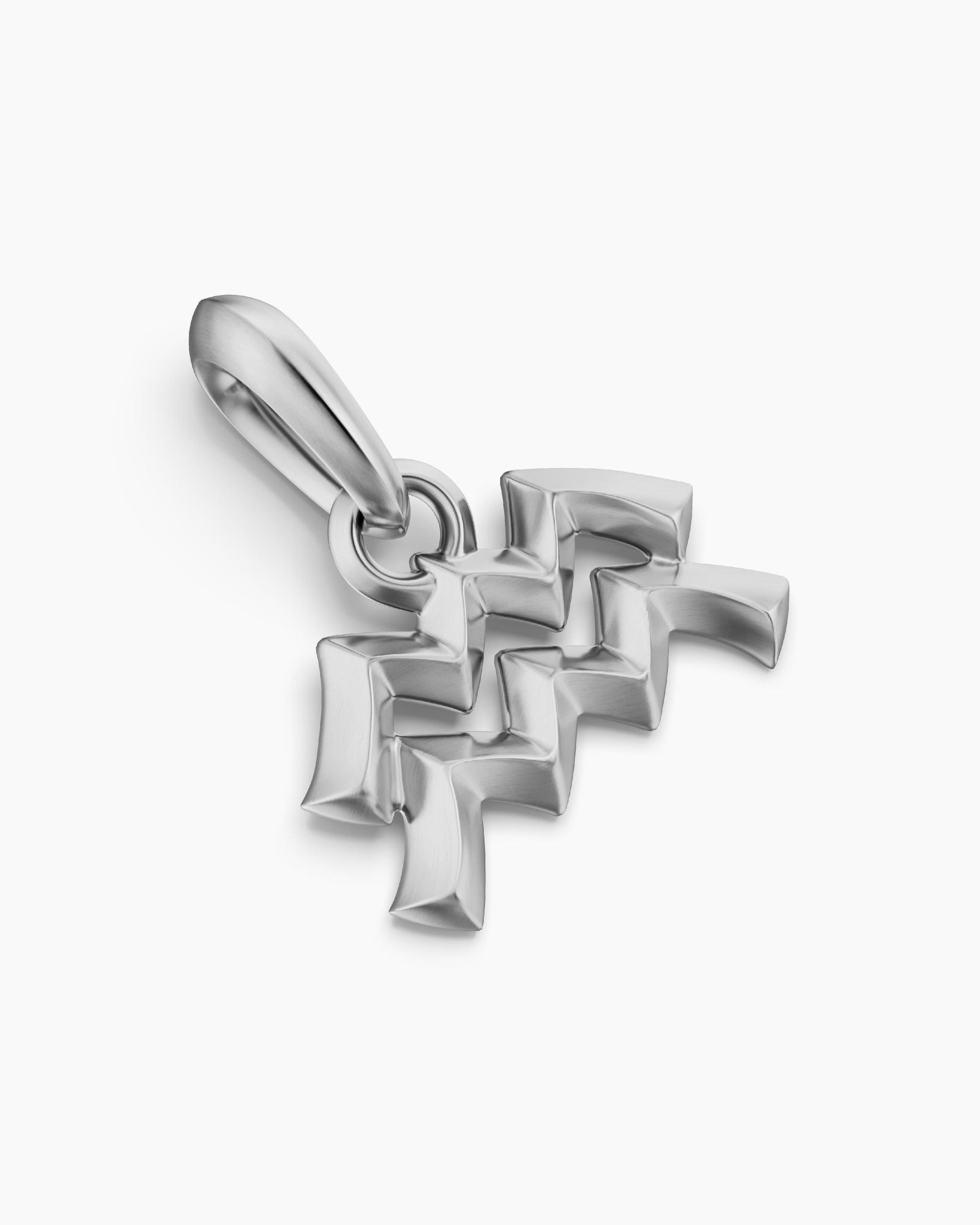 Aquarius Amulet in Sterling Silver, 15.4mm - Image 3
