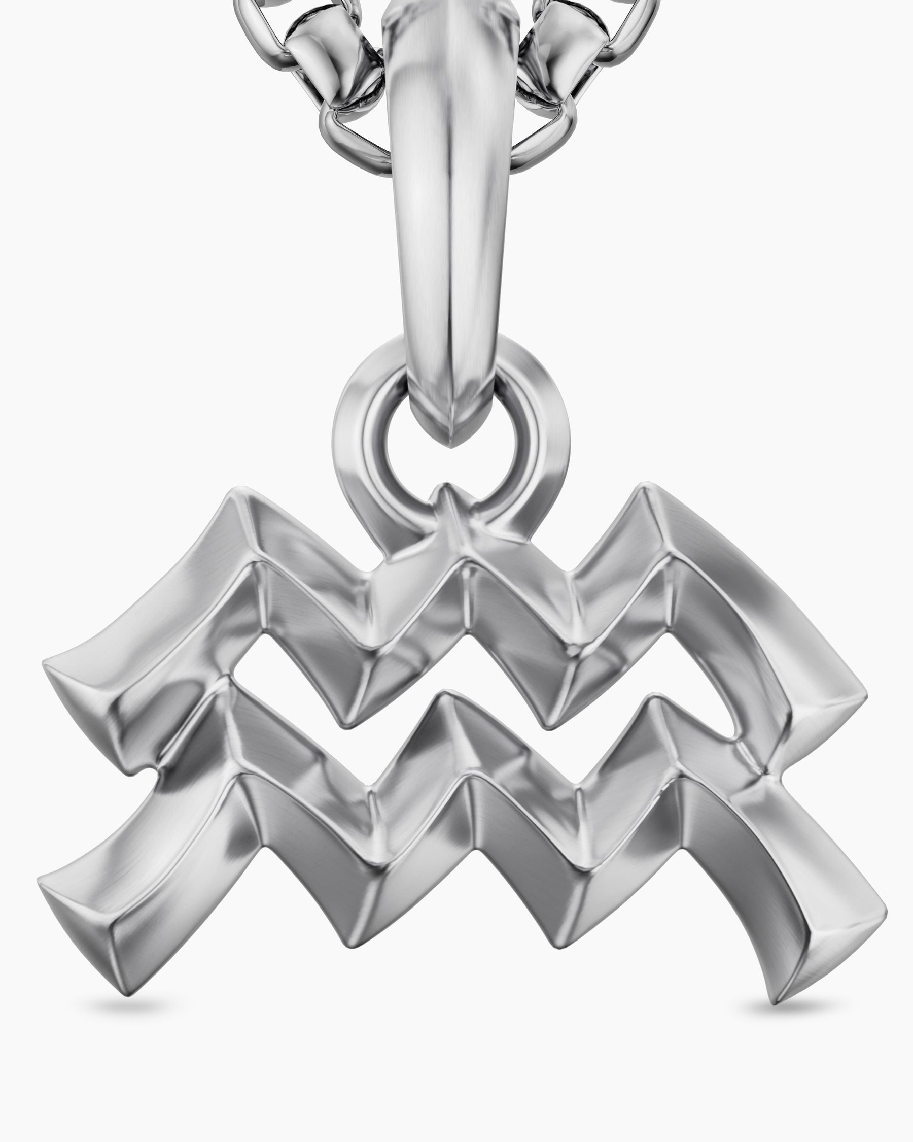 Aquarius Amulet in Sterling Silver, 15.4mm - Image 5