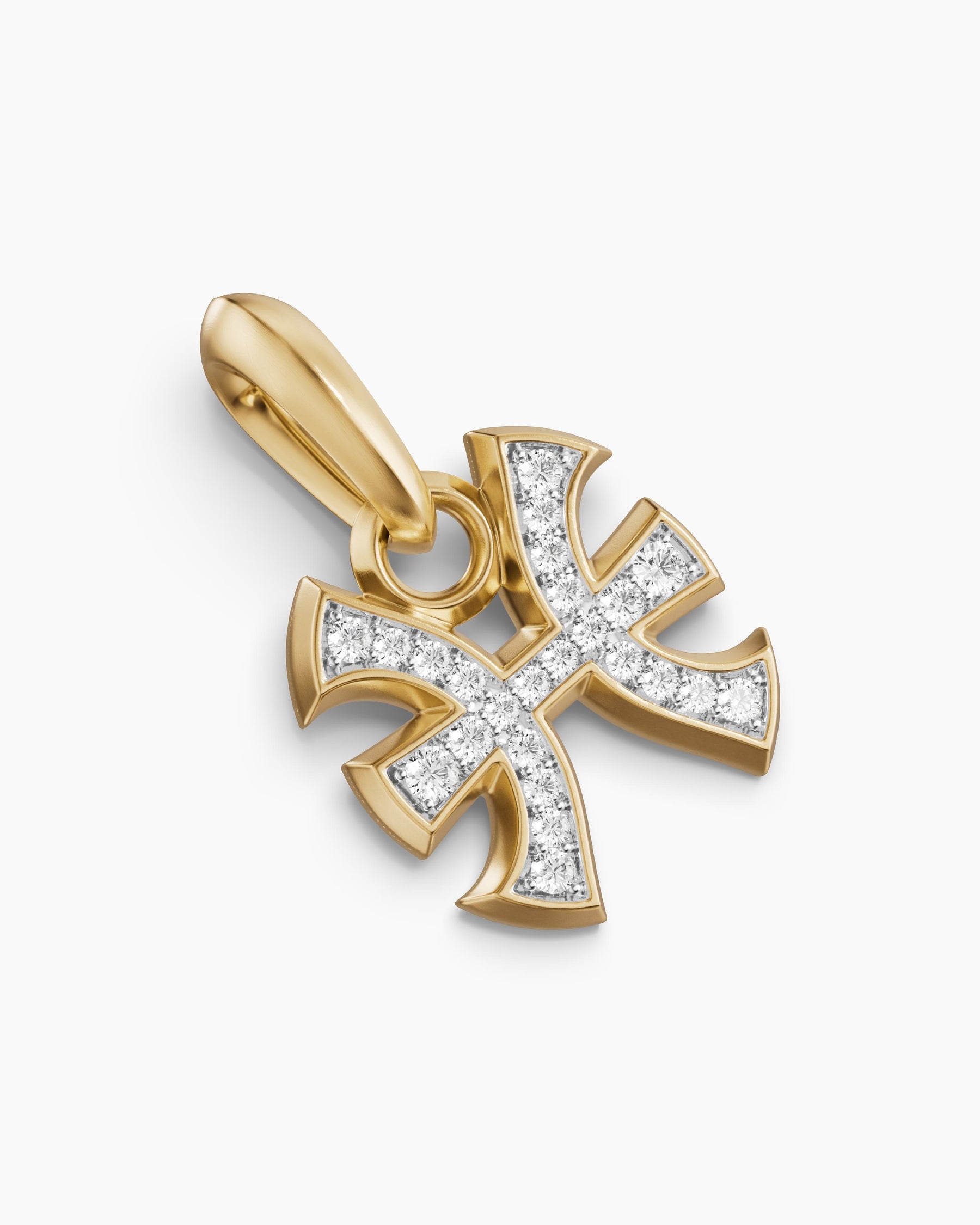 Pisces Amulet in 18K Yellow Gold with Diamonds, 15.3mm - Image 3