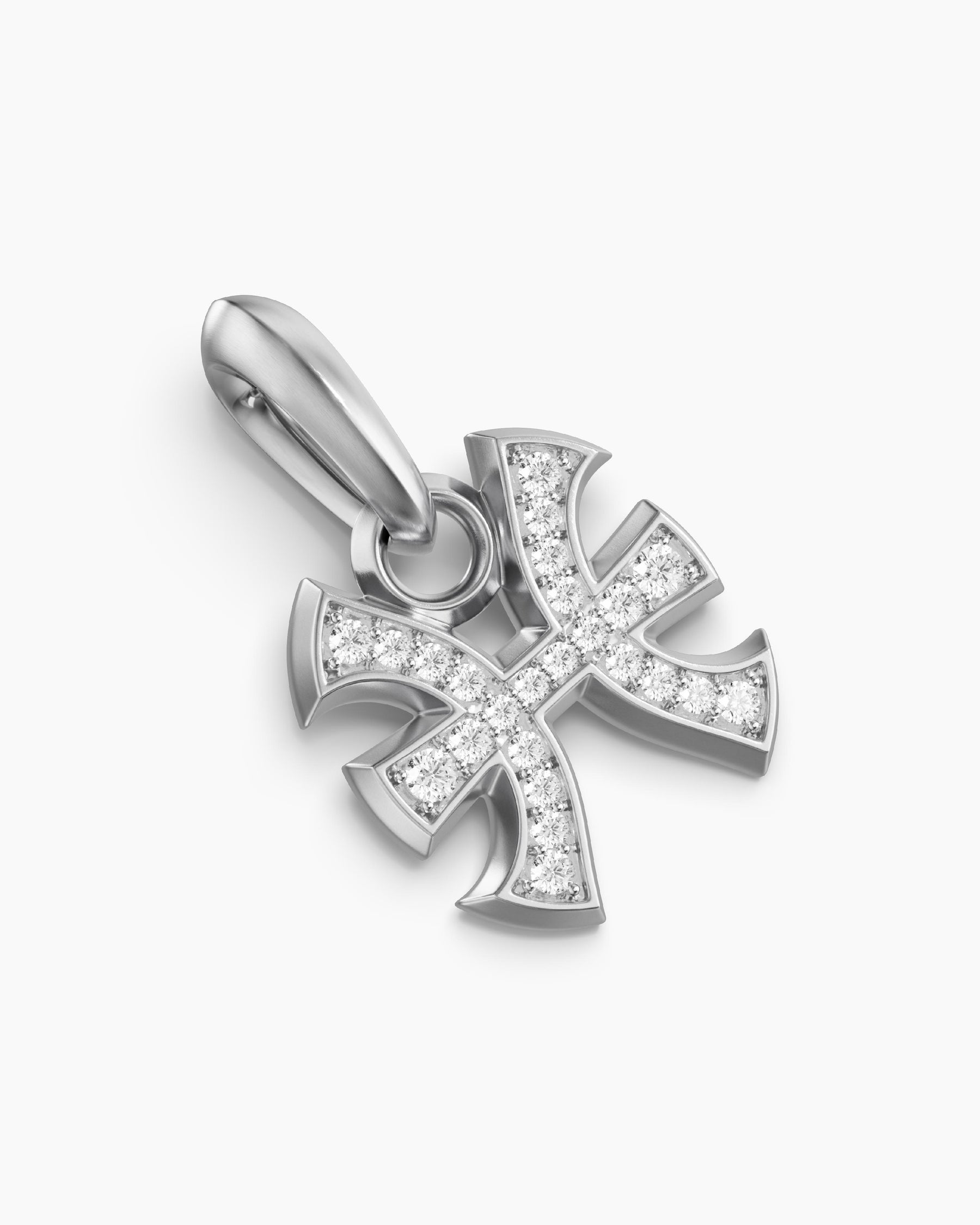 Pisces Amulet in Sterling Silver with Diamonds, 15.3mm - Image 3