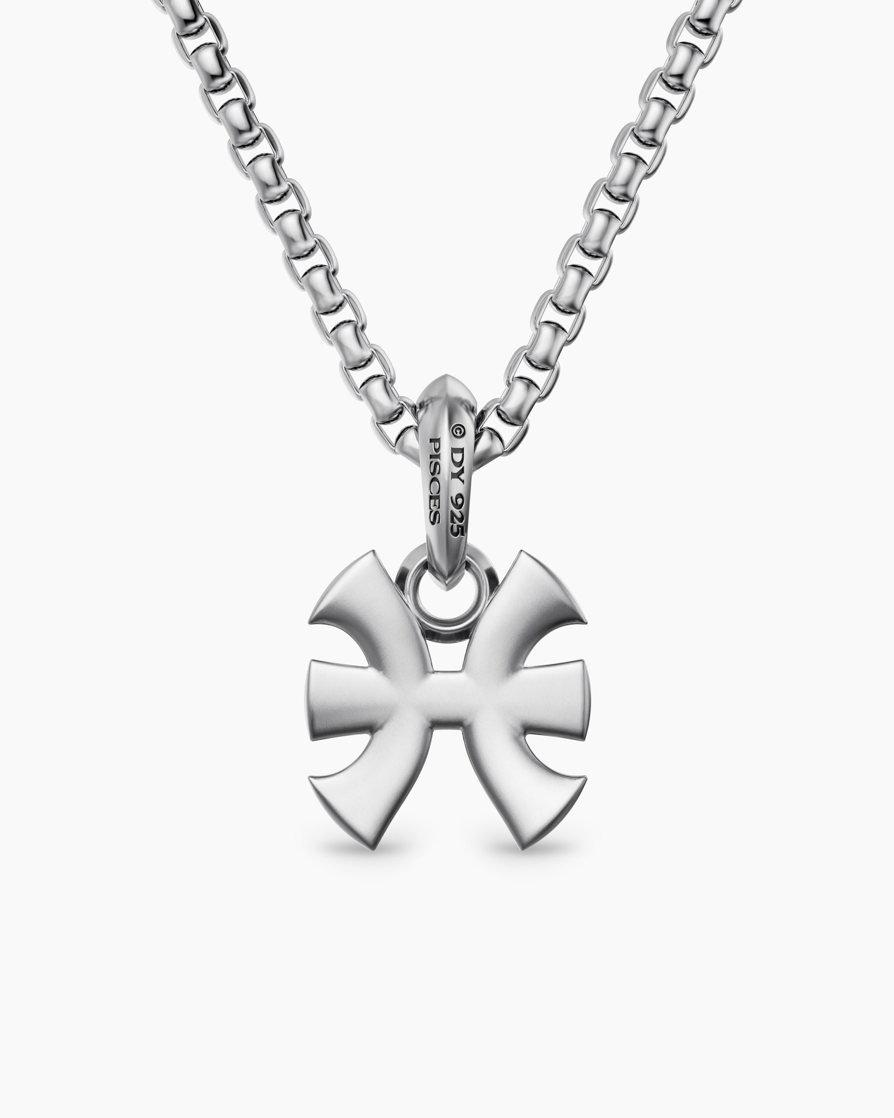 Pisces Amulet in Sterling Silver with Diamonds, 15.3mm - Image 4