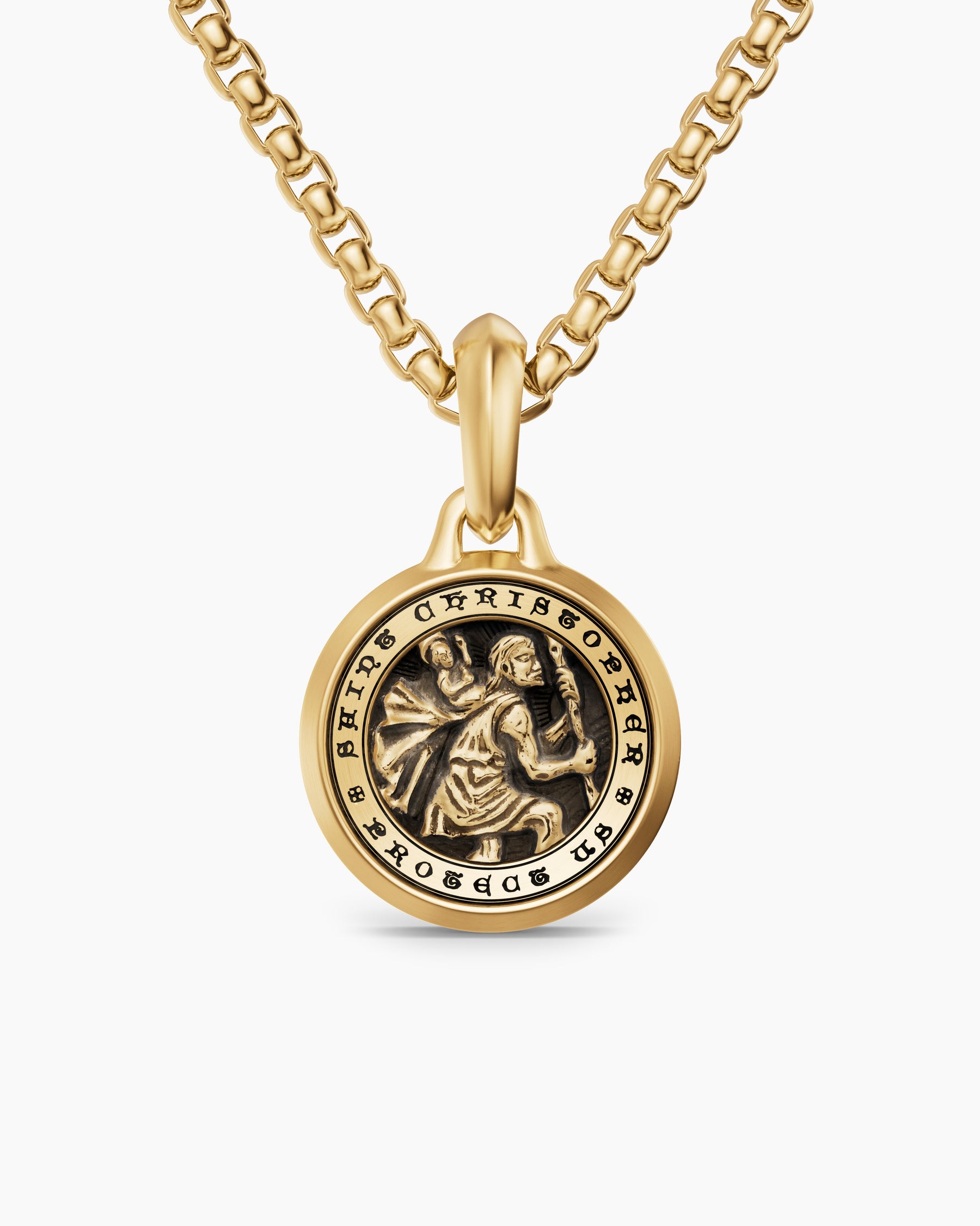 St. Christopher Amulet in 18K Yellow Gold, 21.2mm