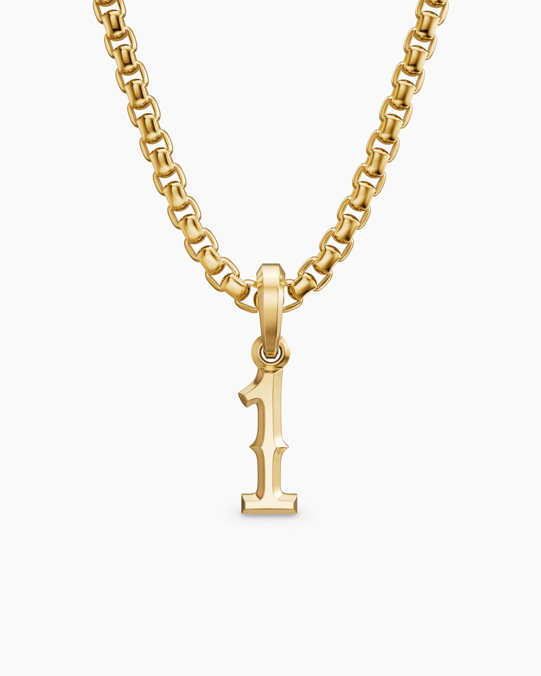 Number One Amulet in 18K Yellow Gold, 14.8mm