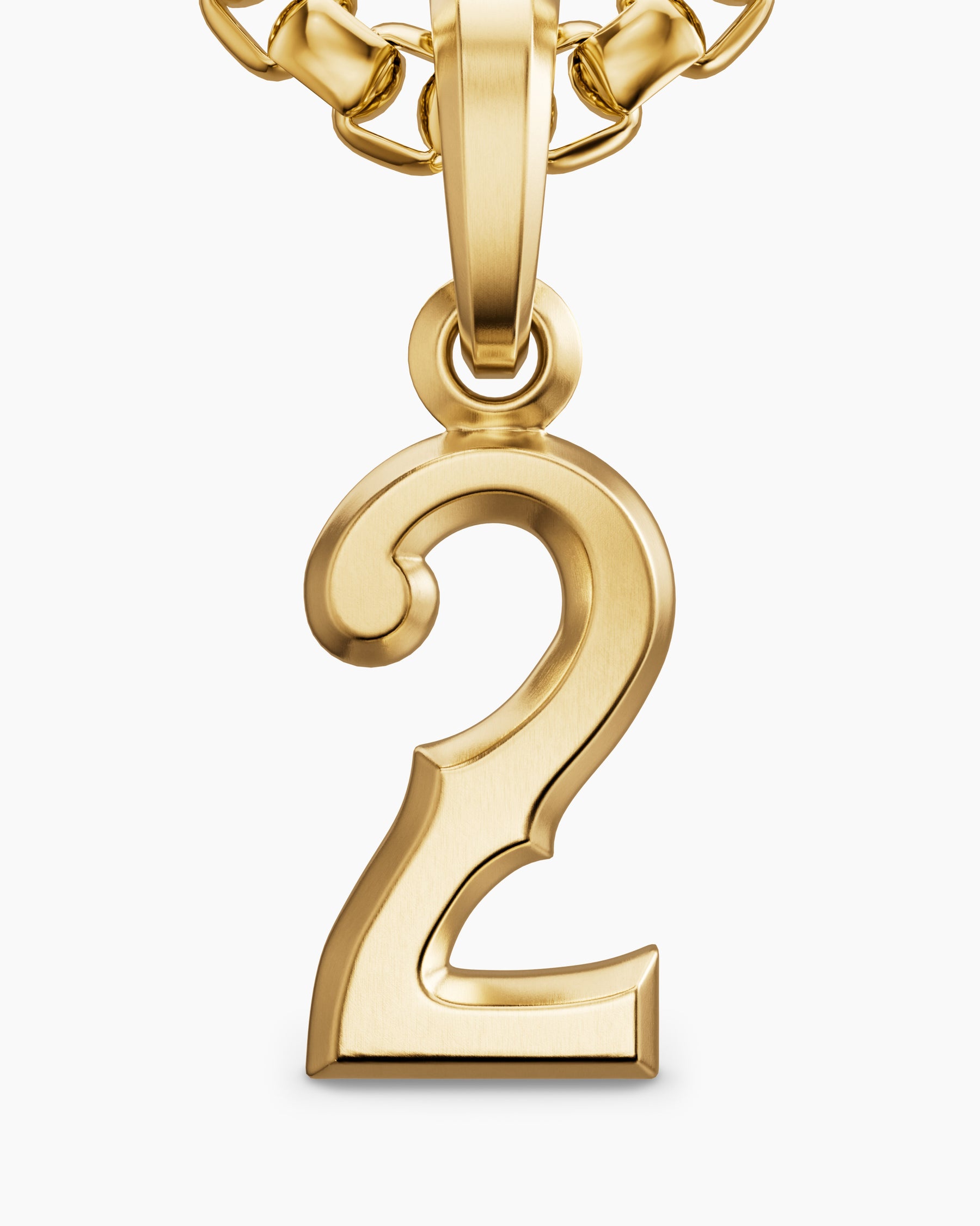 Number Two Amulet in 18K Yellow Gold, 14.8mm - Image 5