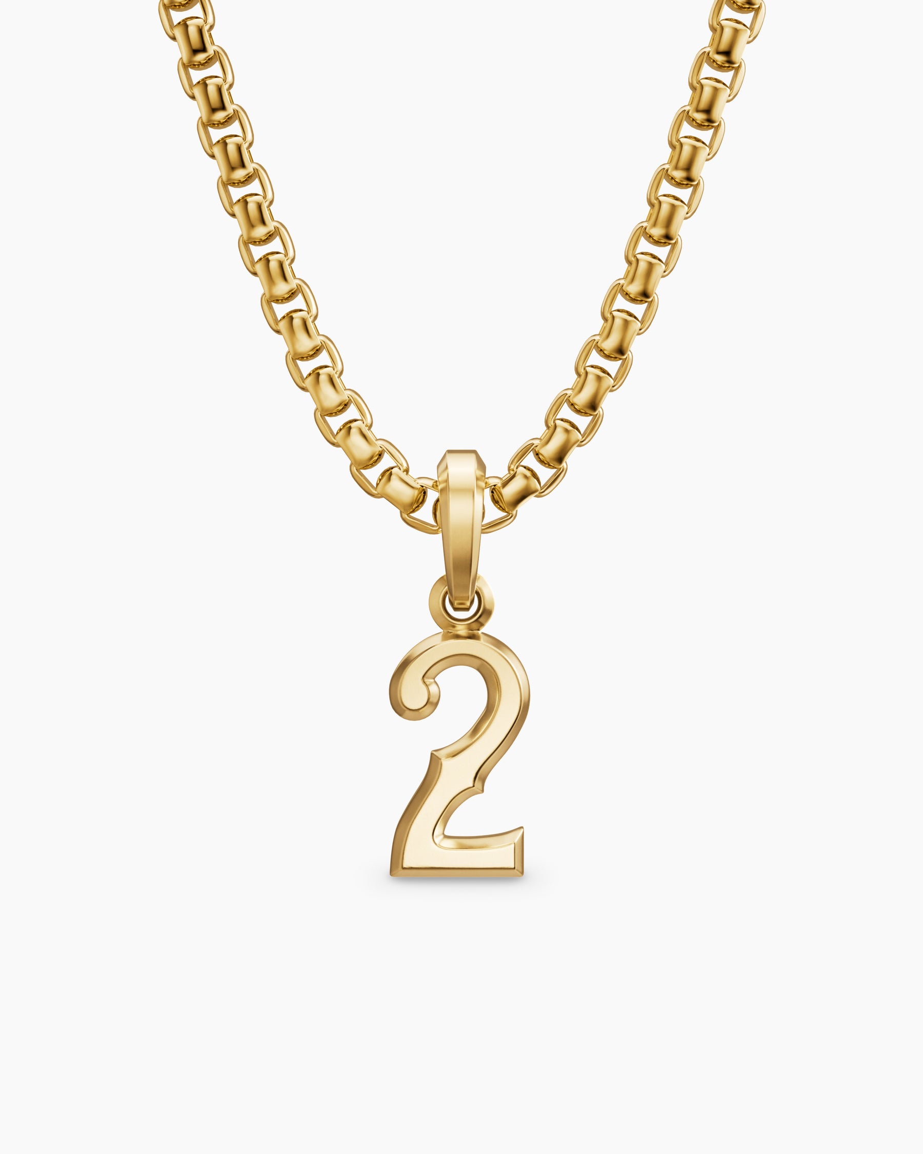 Number Two Amulet in 18K Yellow Gold, 14.8mm