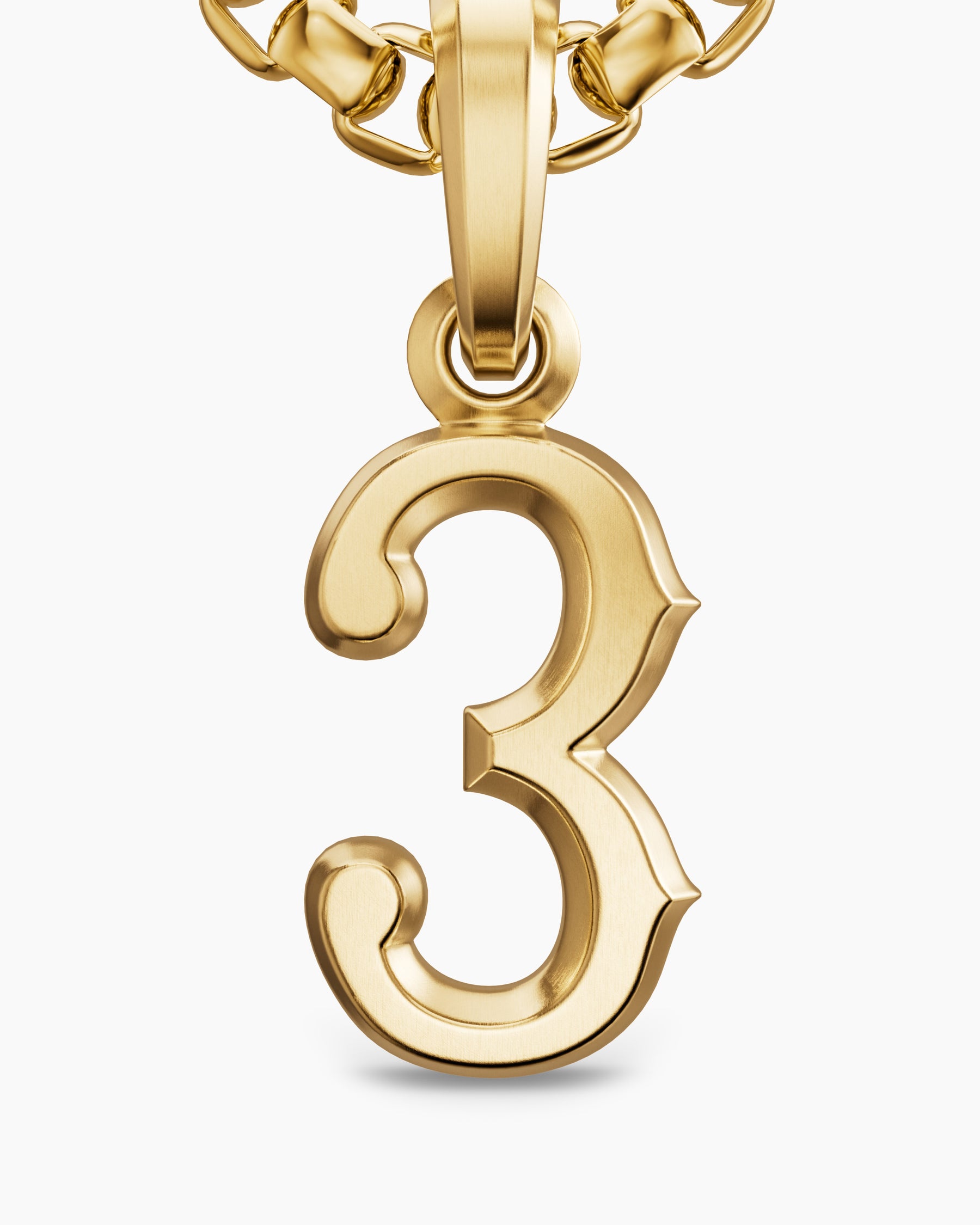 Number Three Amulet in 18K Yellow Gold, 14.8mm - Image 5