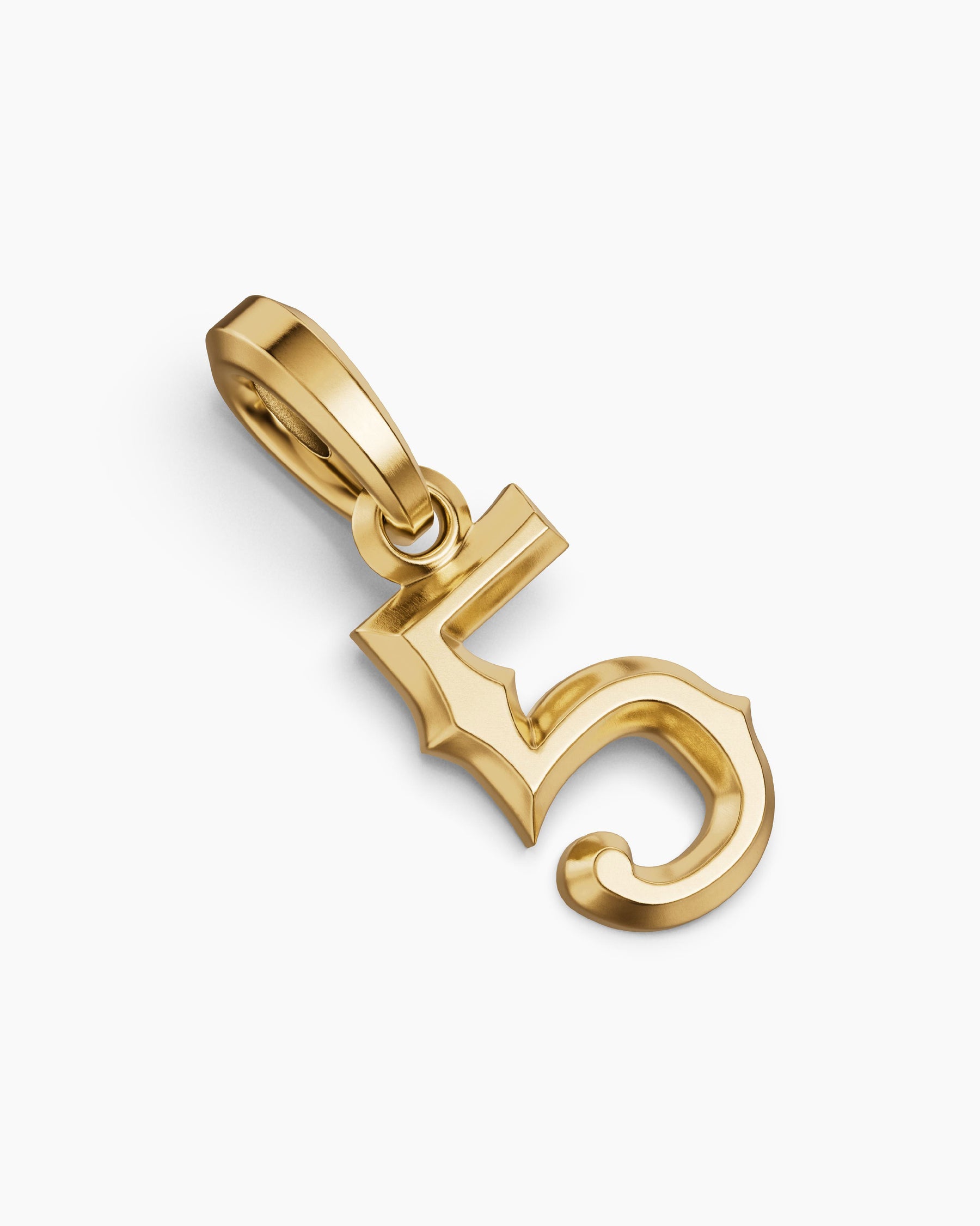 Number Five Amulet in 18K Yellow Gold, 14.8mm - Image 3