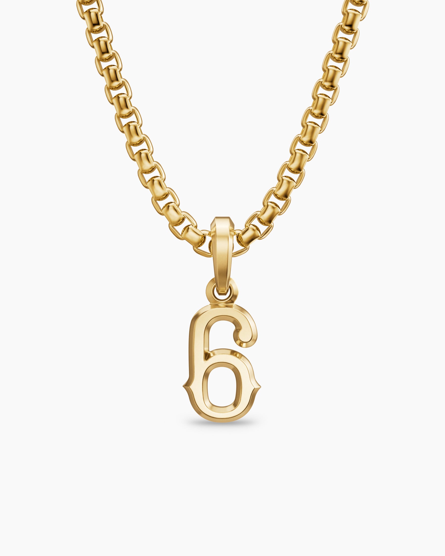 Number Six Amulet in 18K Yellow Gold, 14.8mm