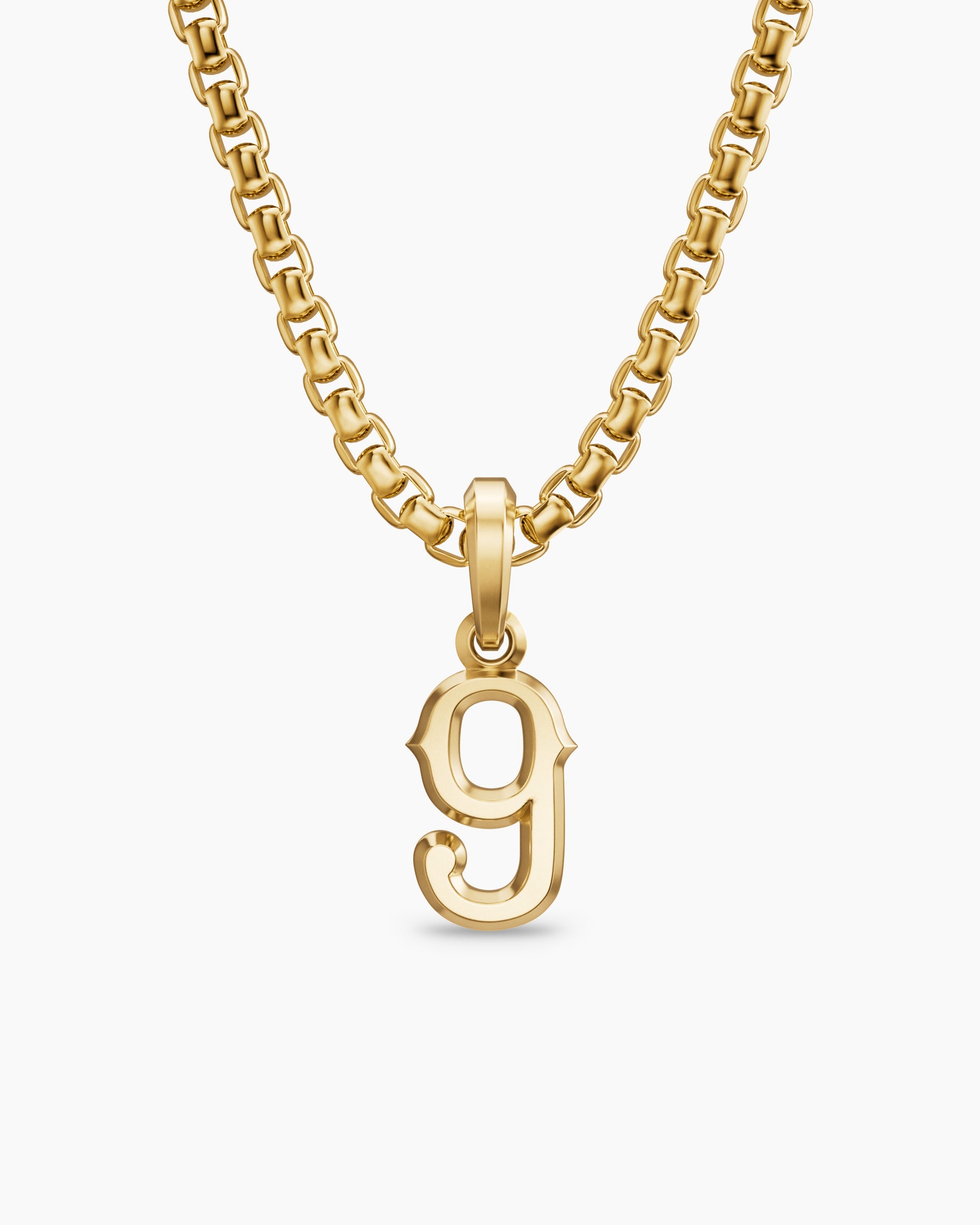 Number Nine Amulet in 18K Yellow Gold, 14.8mm