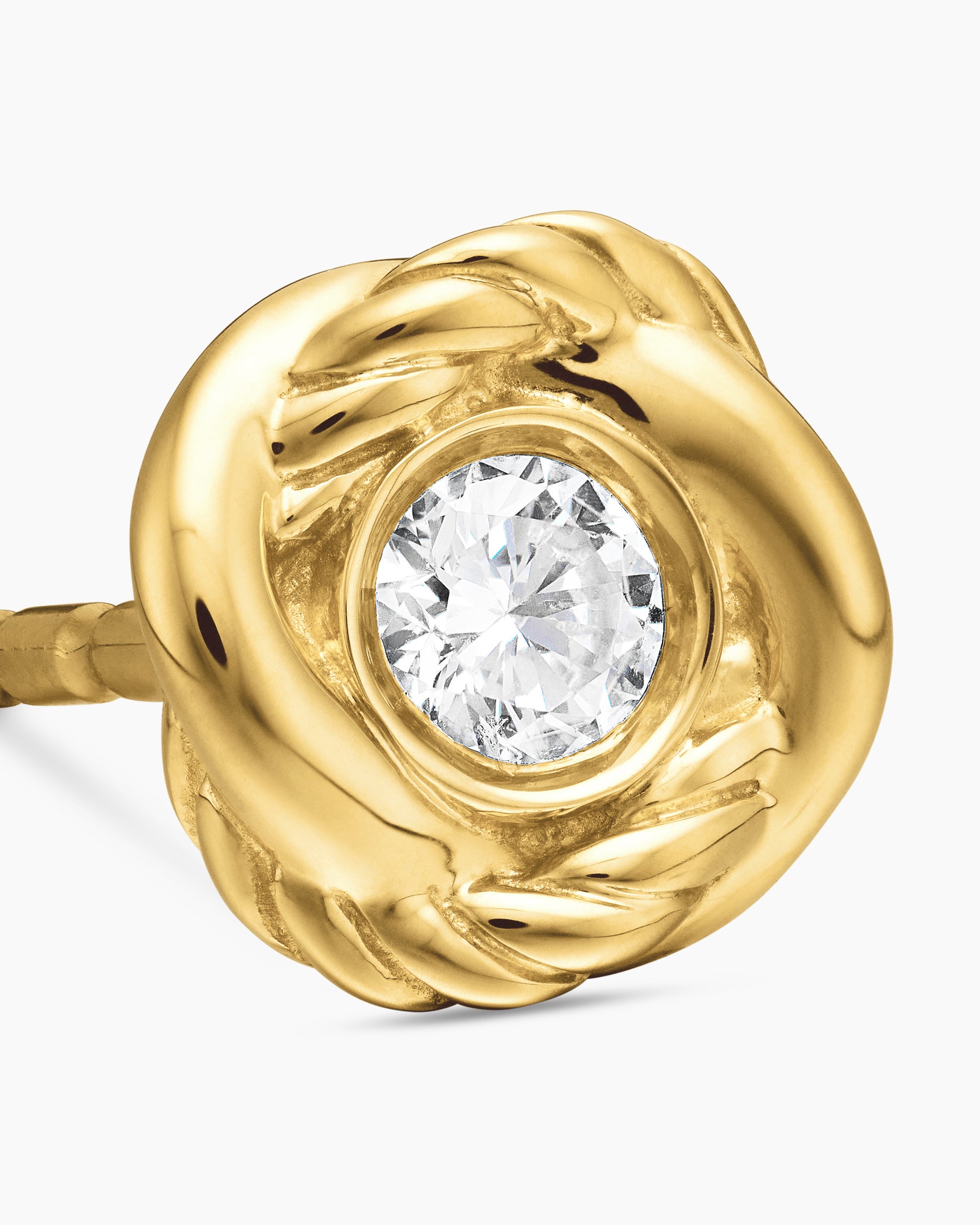 Infinity Stud Earrings in 18K Yellow Gold with Diamonds, 6.8mm - Image 4