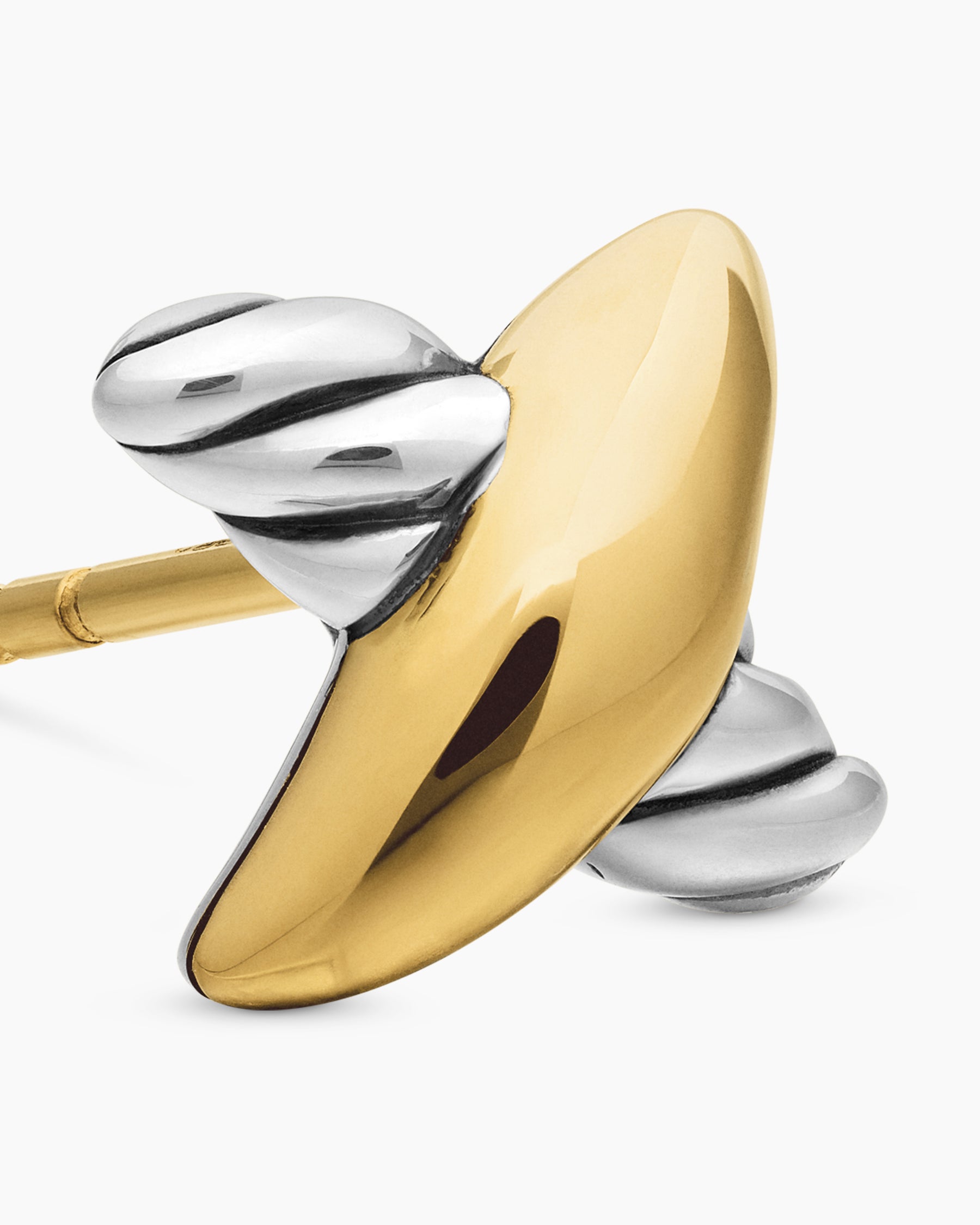 Petite X Stud Earrings in Sterling Silver with 18K Yellow Gold, 7.5mm - Image 4